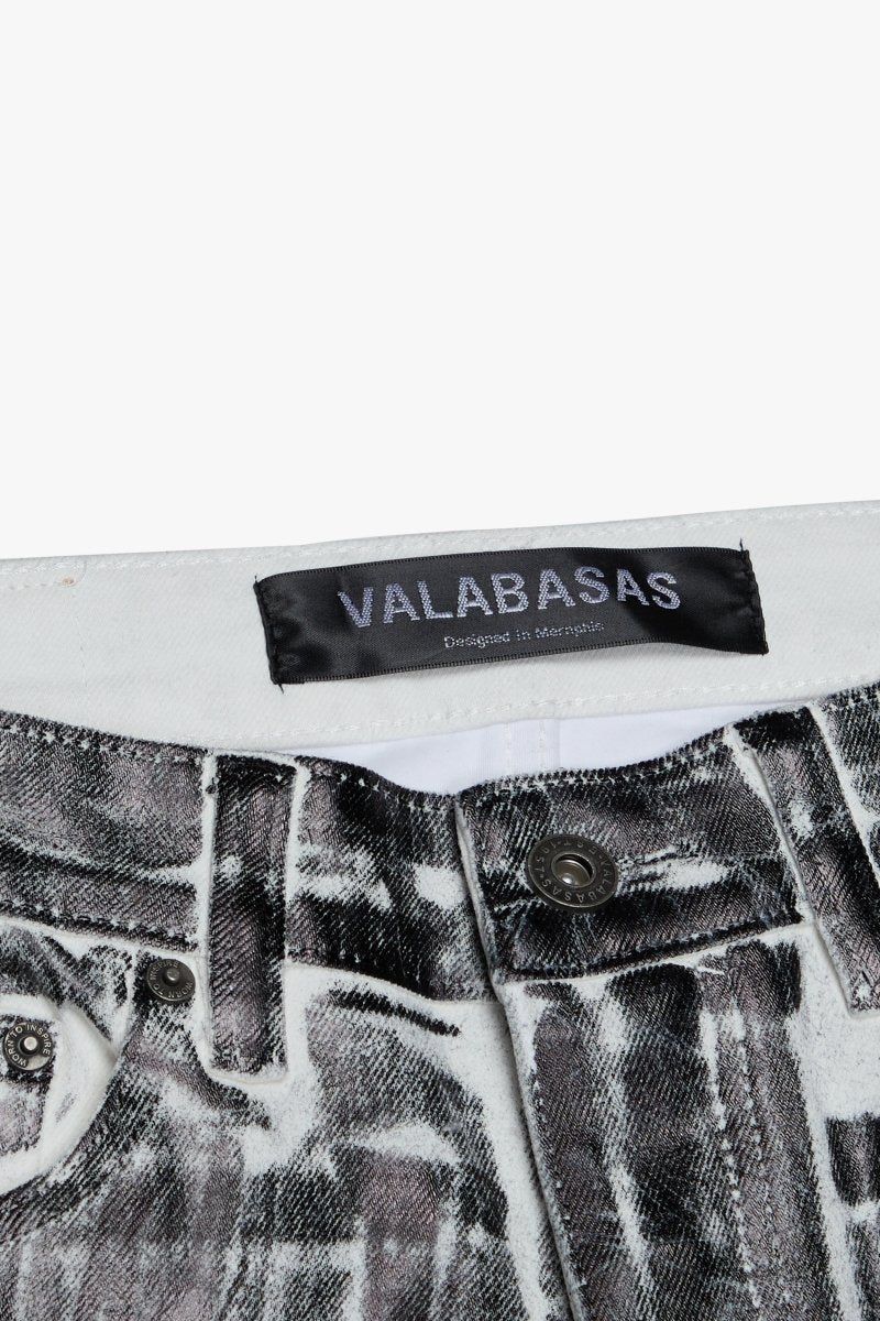 MENS VALABASAS "MR.FLEX" WAXED JEAN (WHITE BLACK WAXED)