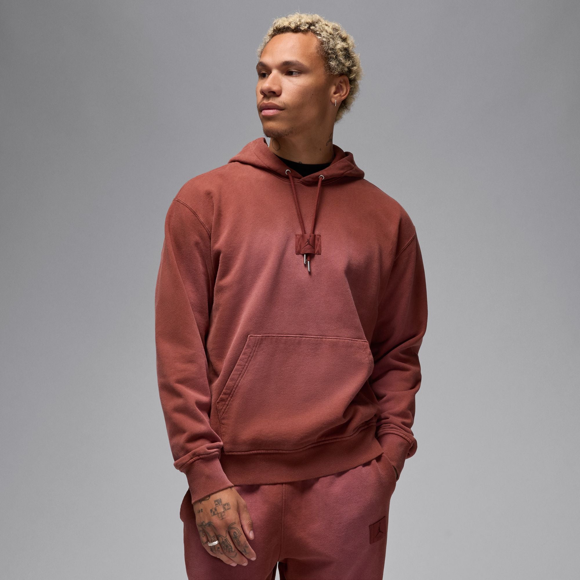 MENS JORDAN FLIGHT WASH FLEECE PULLOVER HOODIE (DARK PONY)