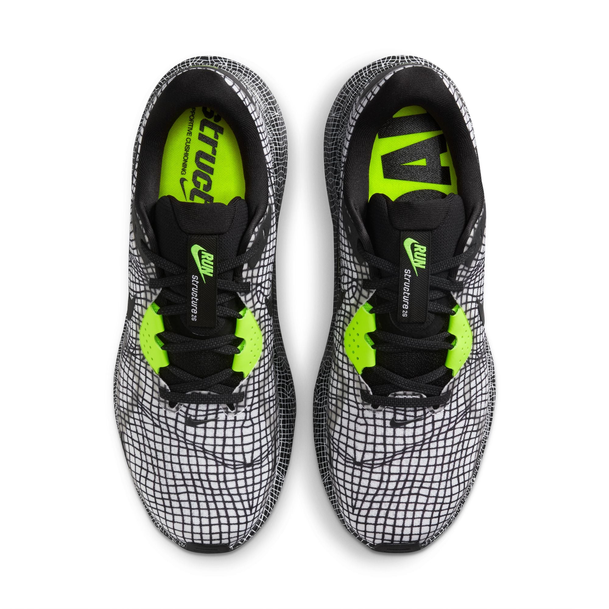 MENS NIKE STRUCTURE 26 (WHITE/BLACK/VOLT/DK SMOKE GREY)