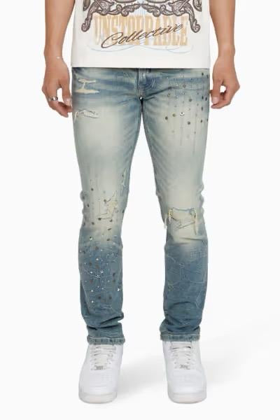 MENS SMOKE RISE RISE TO REIGH JEAN (OWENS BLUE)