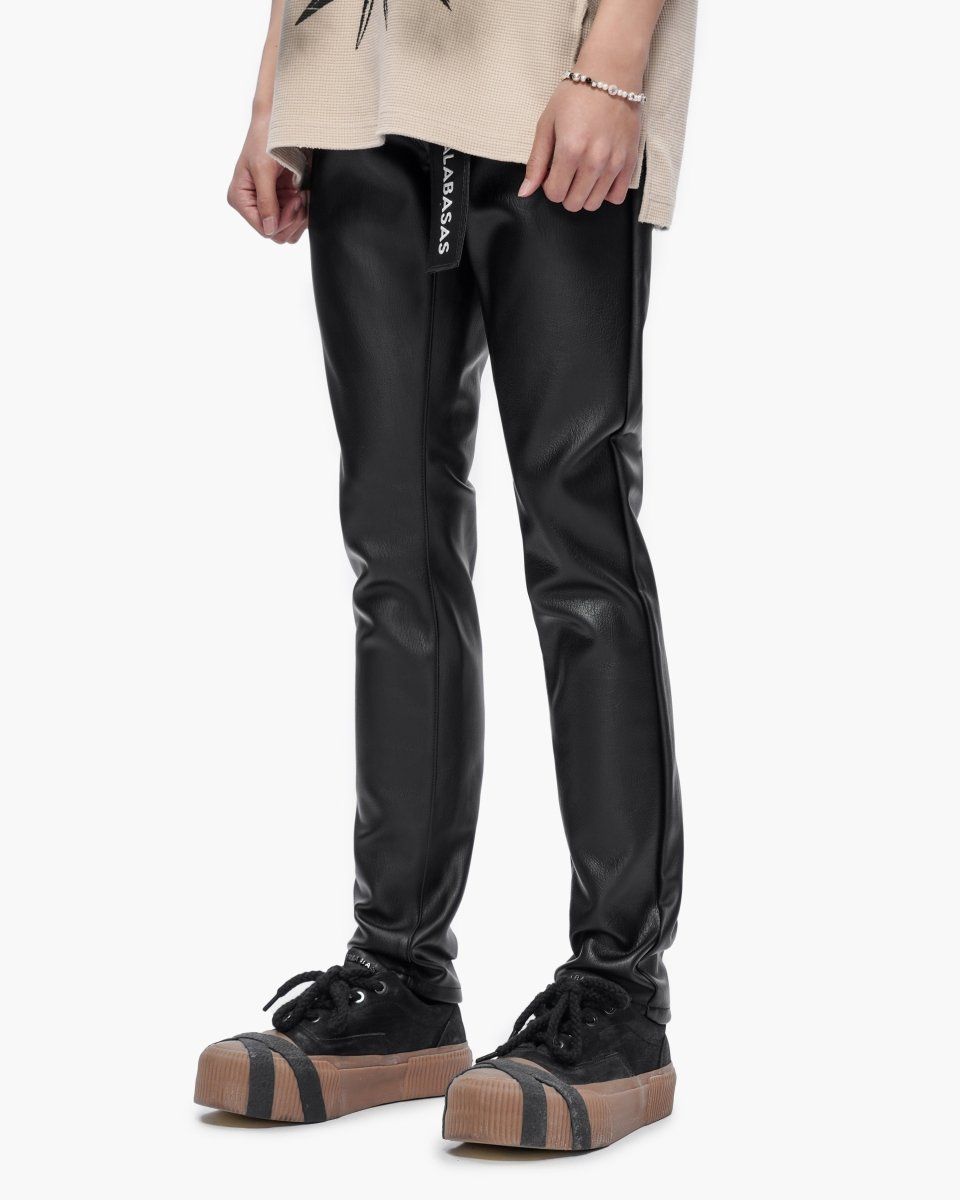 MENS VALABASAS "MR.SLIM" LEATHER JEAN (BLACK LEATHER)