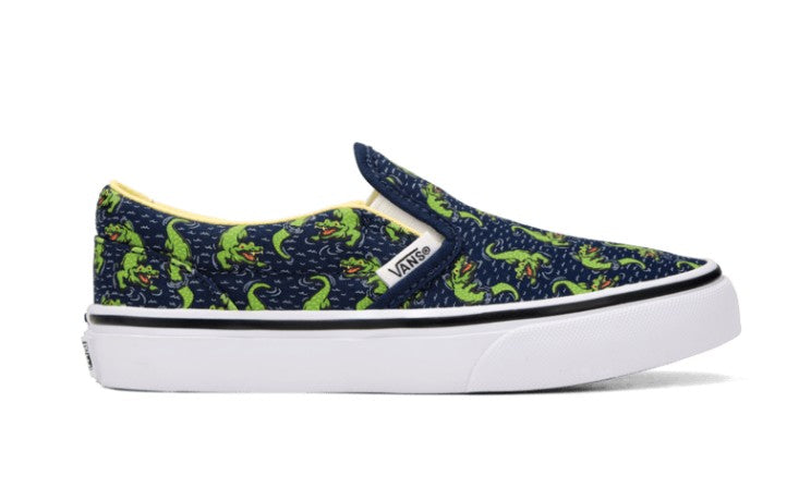 KIDS VANS CLASSIC SLIP-ON GLOW CROC PS (NAVY/YELLOW)
