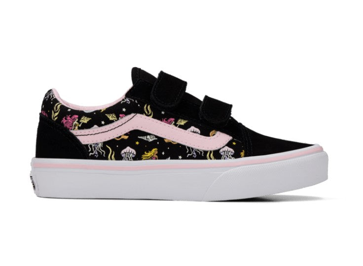 KIDS VANS OLD SKOOL V GLOW MERMAID PS (BLACK/PASTEL PINK)