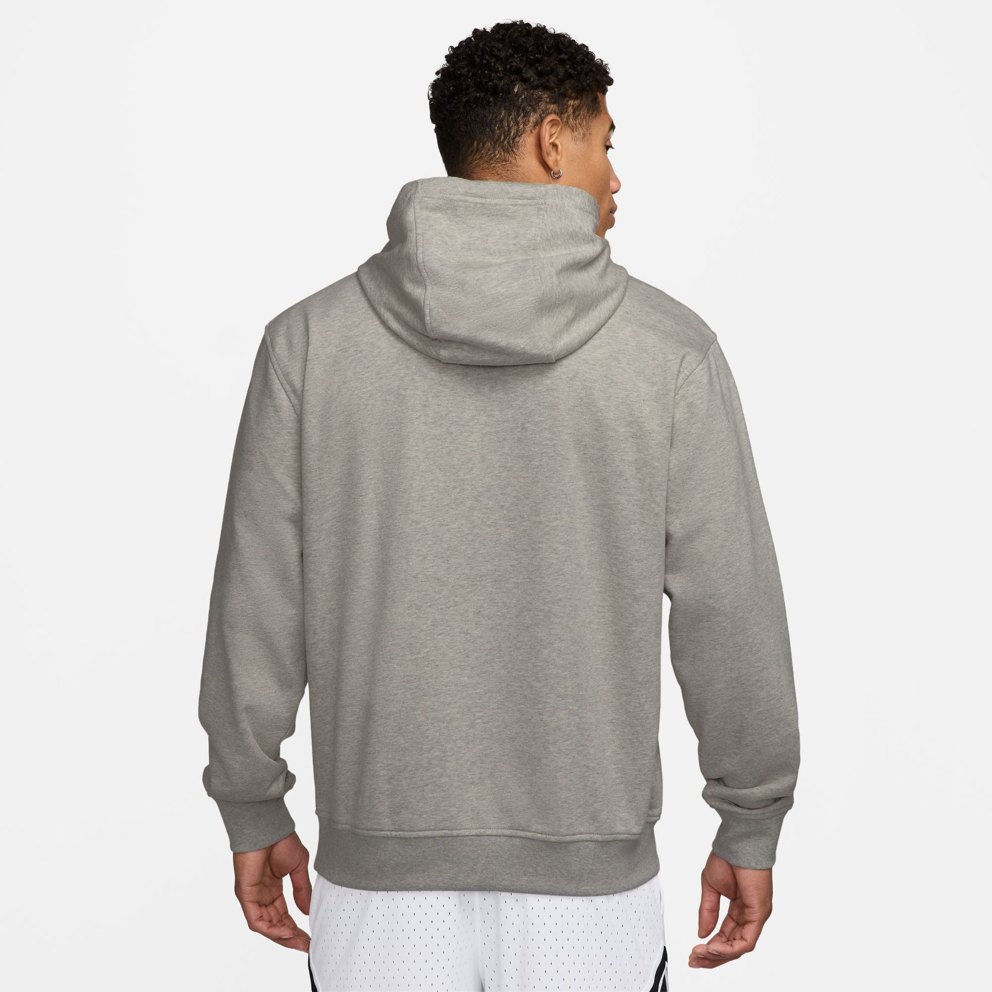 MENS JORDAN DRI-FIT SPORT CROSSOVER PULLOVER HOODIE (GREY HEATHER/WHITE)