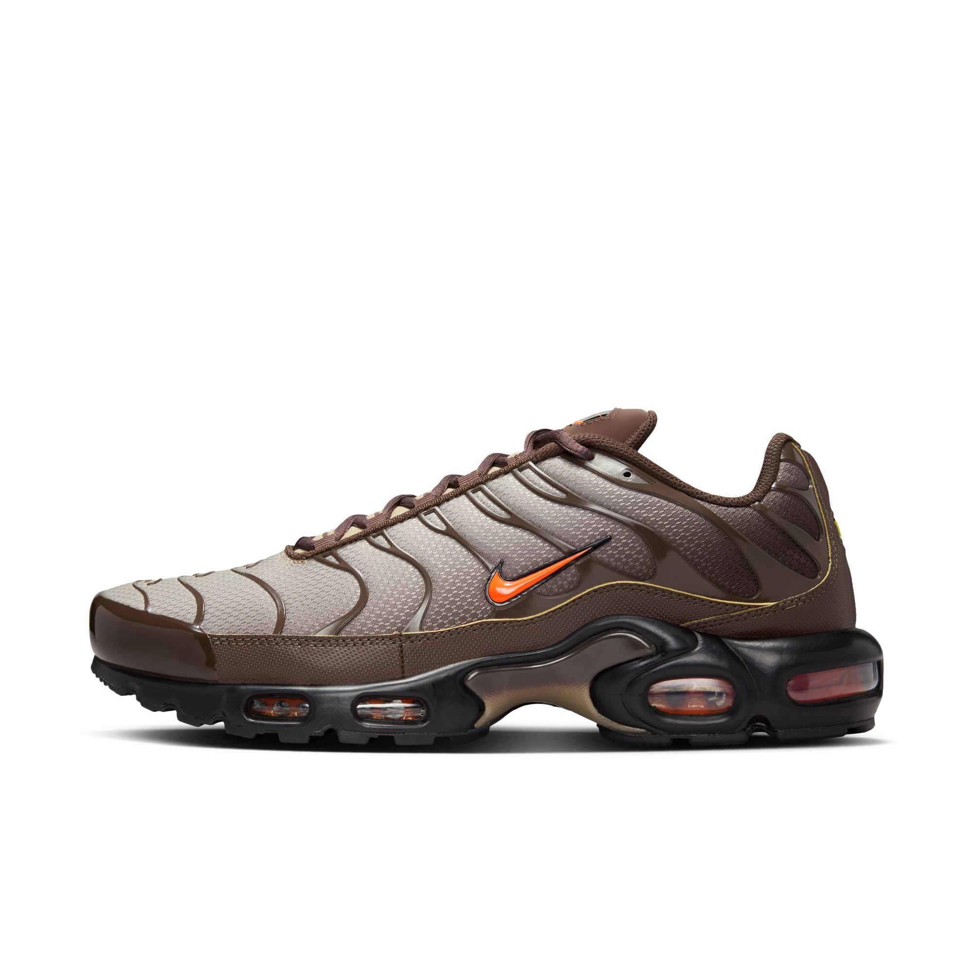 MENS NIKE AIR MAX PLUS (BAROQUE BROWN/SAFETY ORANGE)