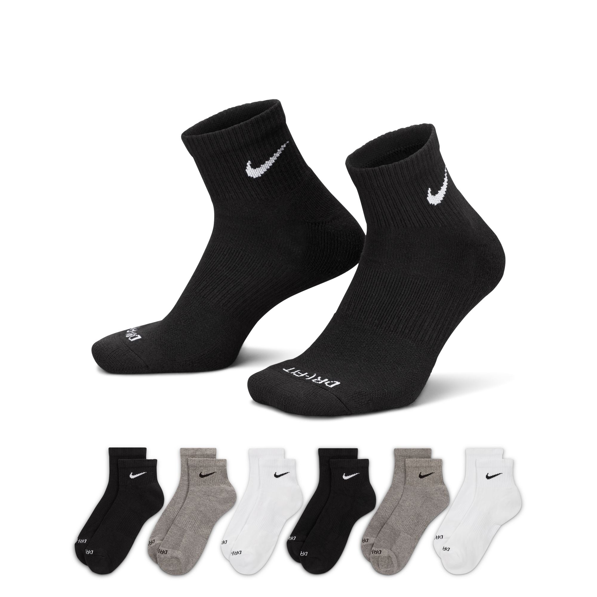 UNISEX NIKE EVERYDAY PLUS CUSHIONED TRAINING ANKLE SOCKS (MULTI COLOR)