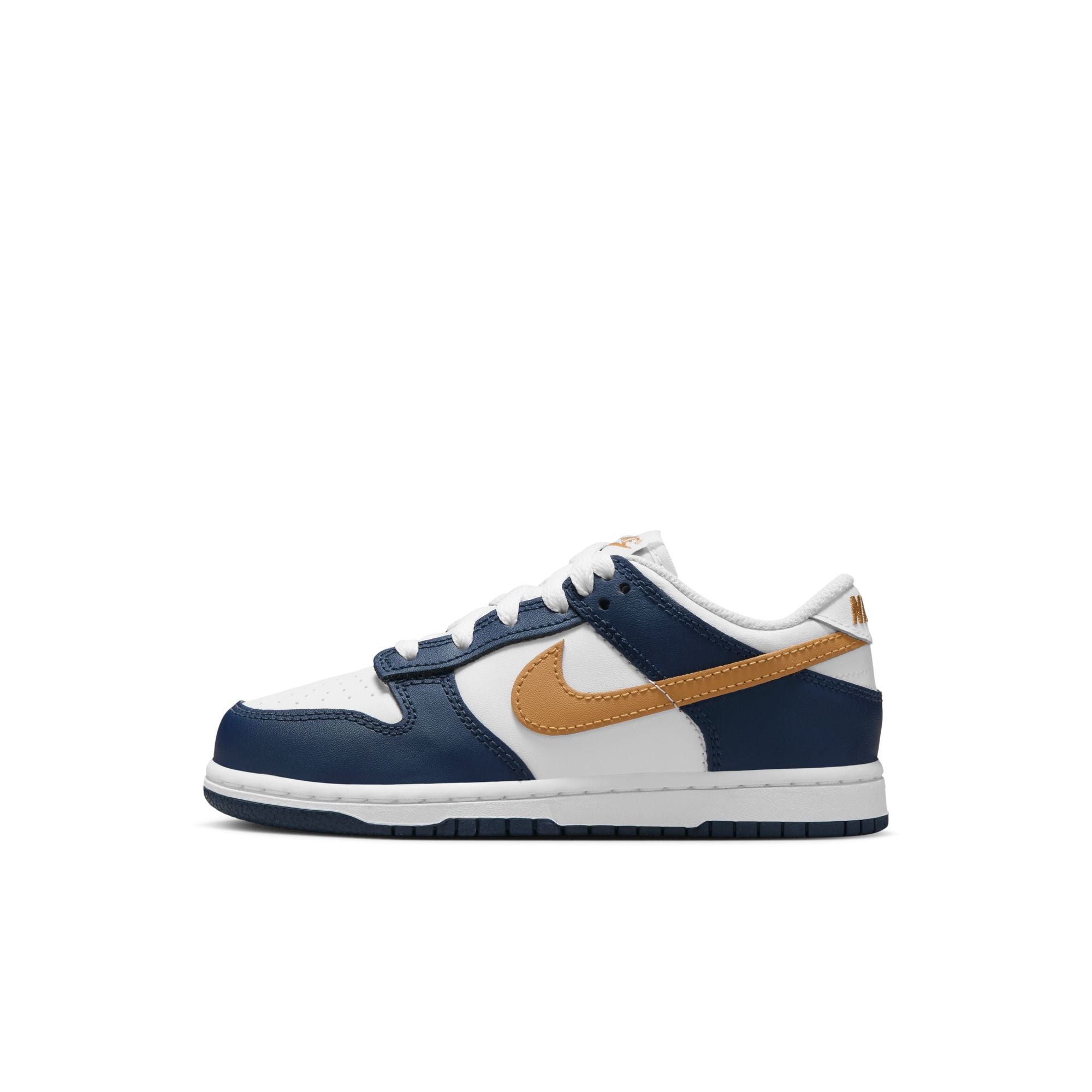 KIDS NIKE DUNK LOW PS (WHITE/WHEAT/MIDNIGHT NAVY)