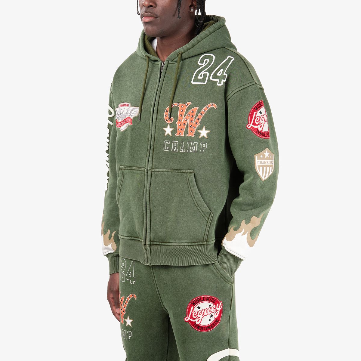 MENS COPPER RIVET WORLD CLASS CHAMPION FZ WARMUP (OLIVE)