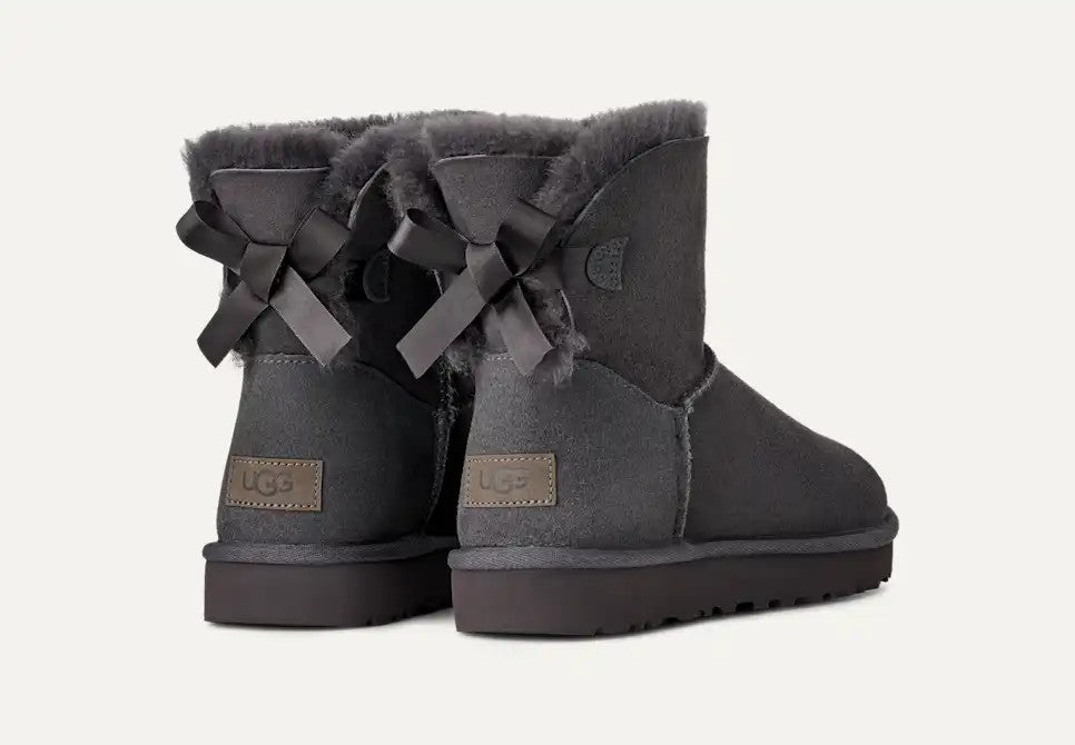 WOMENS UGG MINI BAILEY BOW II (OBSIDIAN)