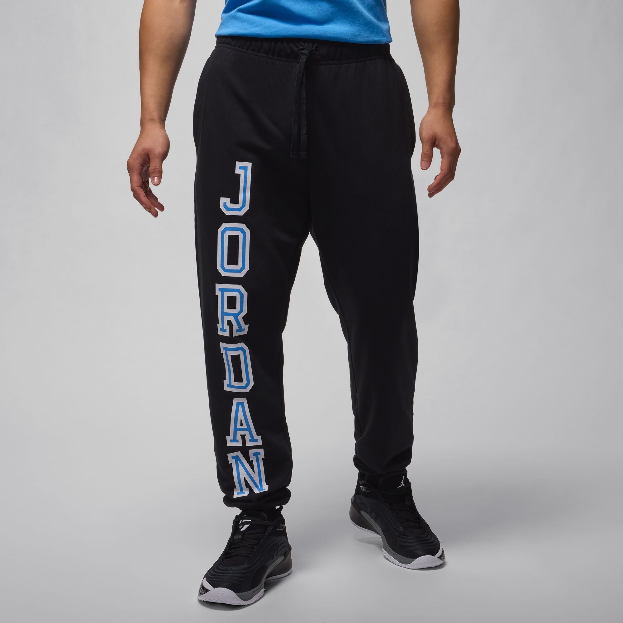 MENS JORDAN DRI-FIT SPORT CROSSOVER FLEECE PANT (GREY HEATHER/WHITE)