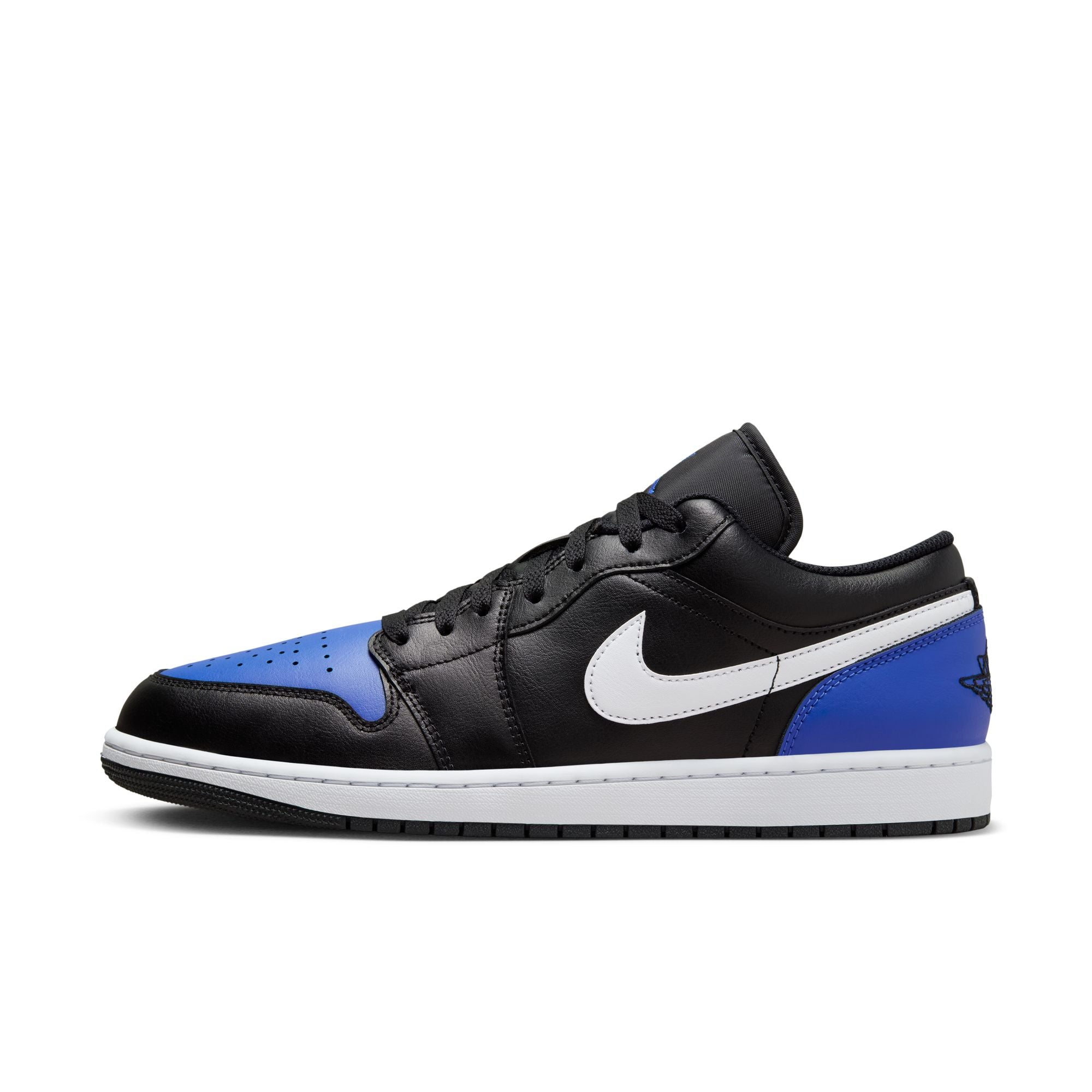 MENS AIR JORDAN 1 LOW (BLACK/WHITE/GAME ROYAL)