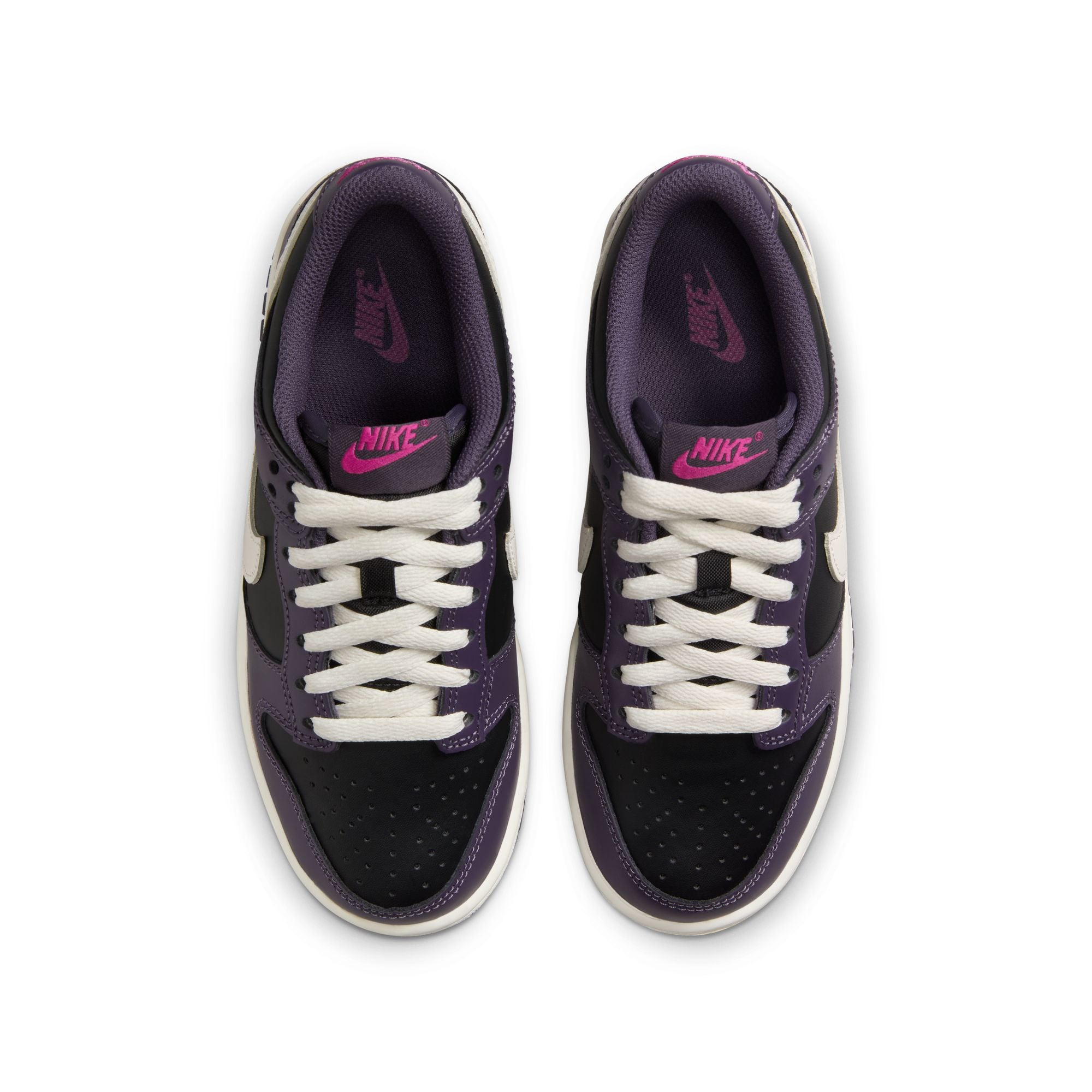 KIDS NIKE DUNK LOW GS (BLACK/PALE IVORY/DARK RAISIN/SAIL)