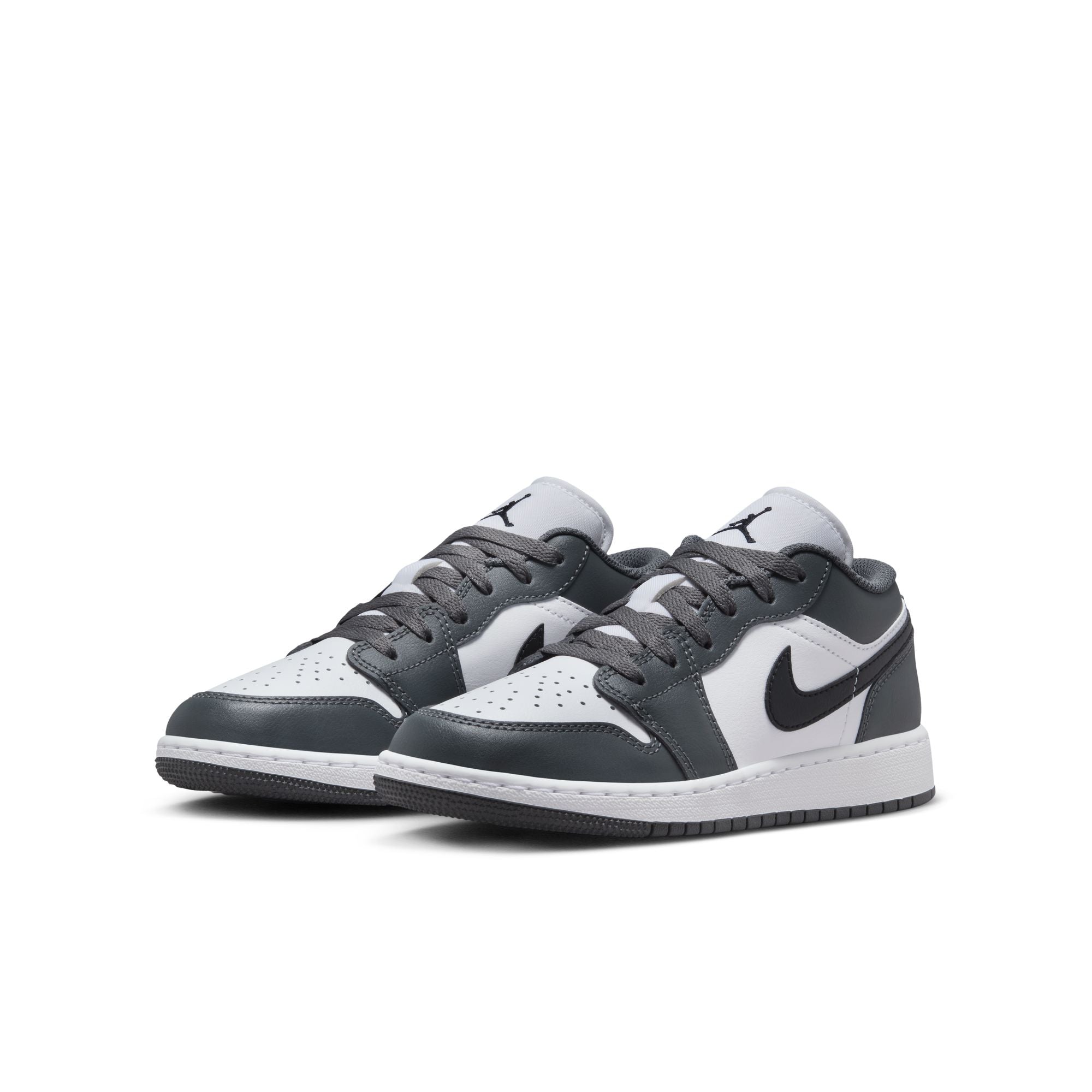 KIDS AIR JORDAN 1 LOW GS (WHITE/BLACK/IRON GREY)