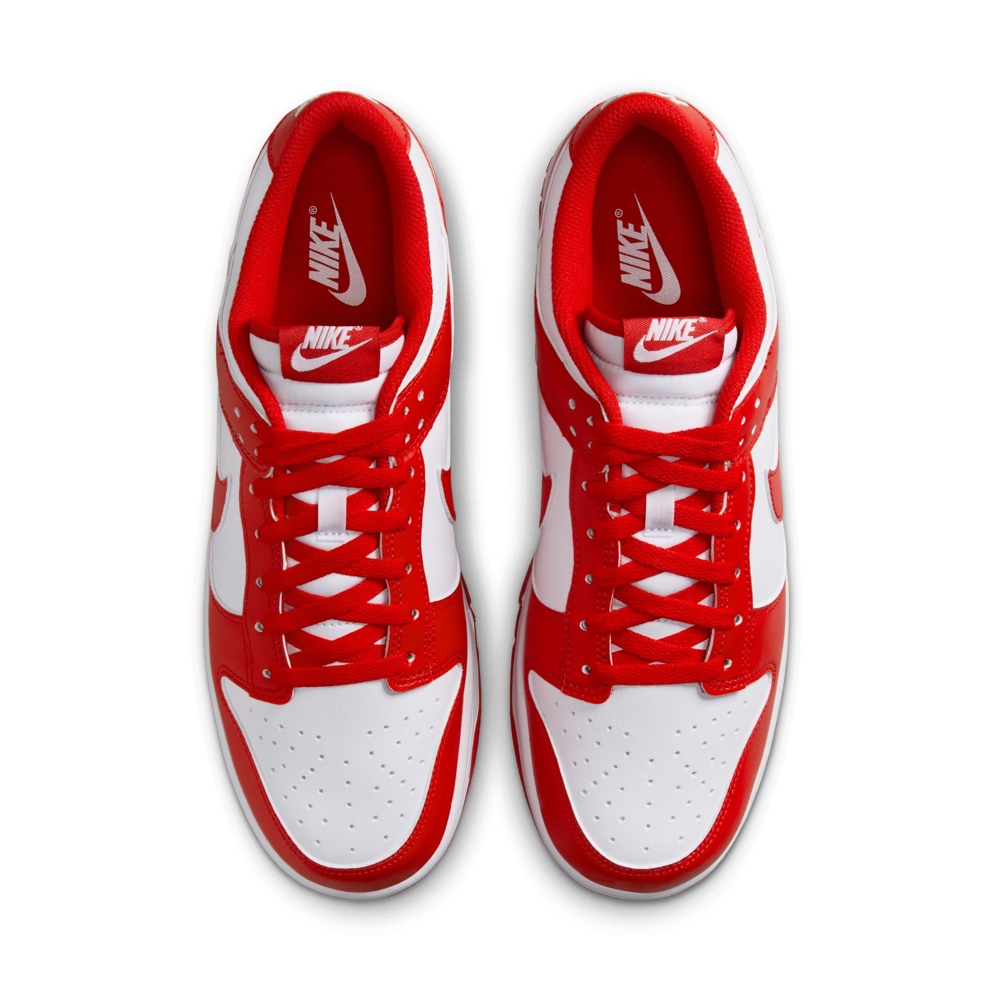 MENS NIKE DUNK LOW RETRO (WHITE/UNIVERSITY RED)