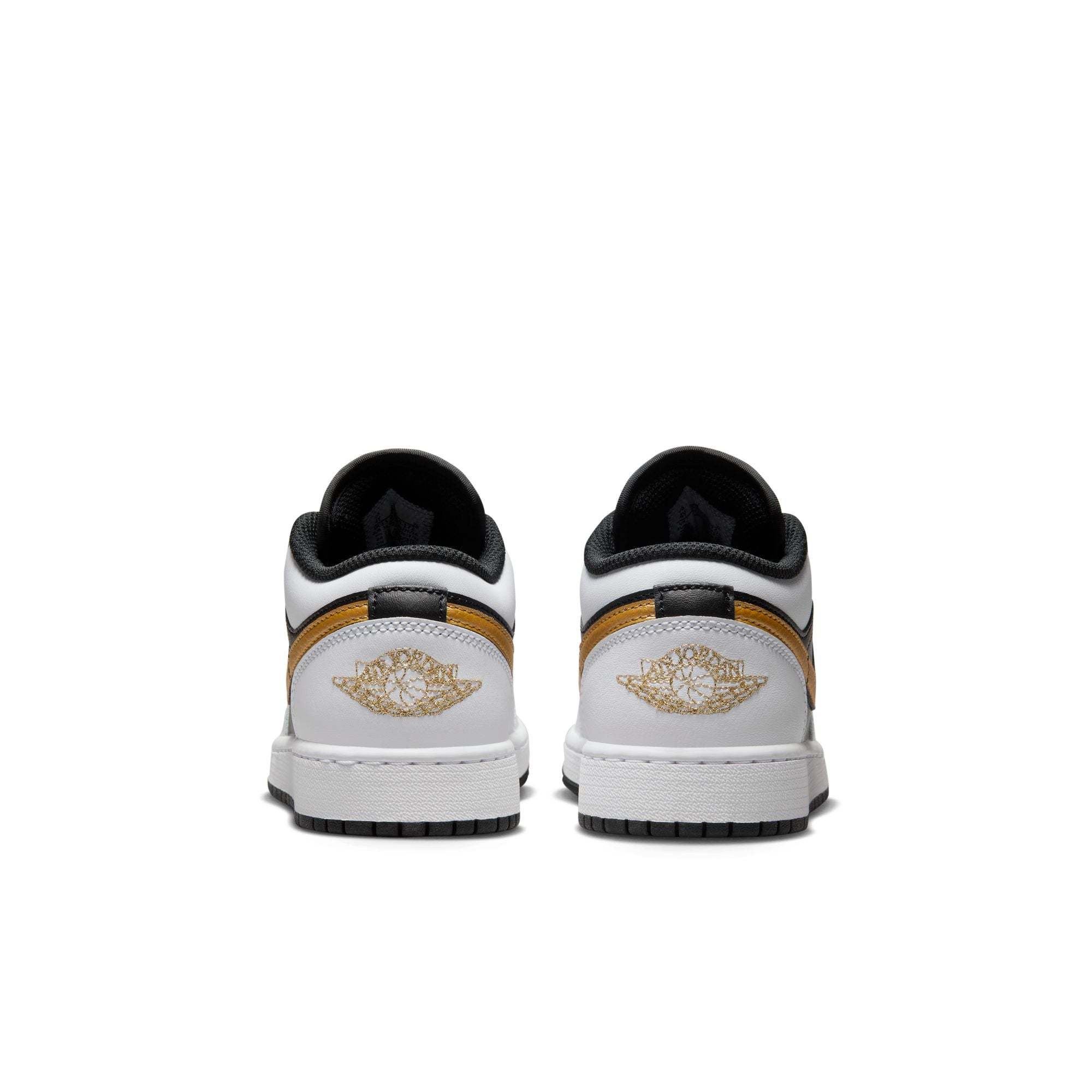 KIDS AIR JORDAN 1 LOW GS (WHITE/METALLIC GOLD/BLACK)