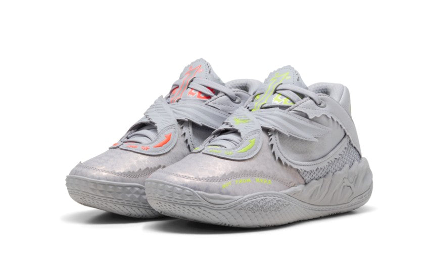 KIDS PUMA X LAMELO BALL MB.05 METALLIC JR (VIBRANT SILVER-YELLOW ALERT-GLOWING RED)