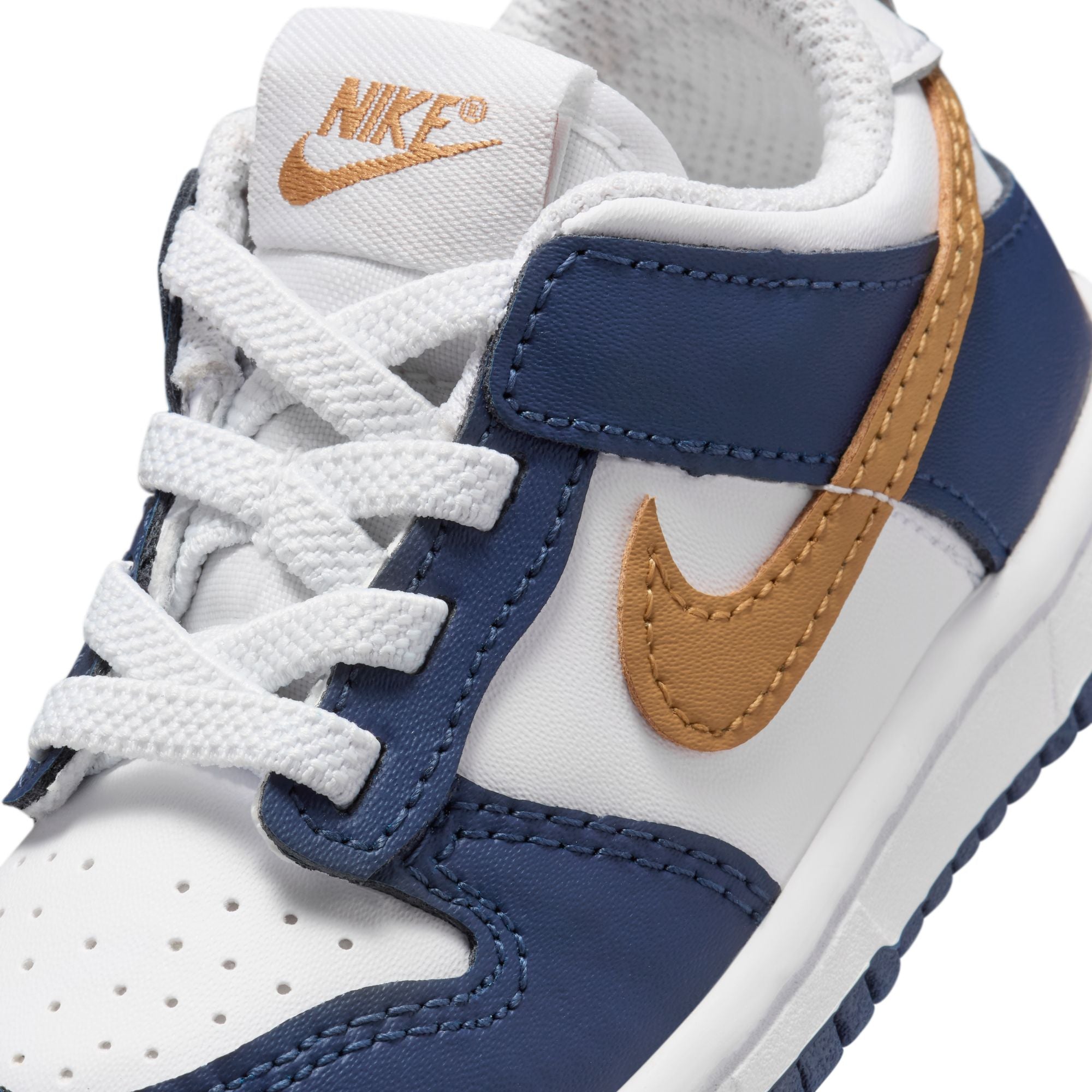 KIDS NIKE DUNK LOW TD (WHITE/WHEAT/MIDNIGHT NAVY)