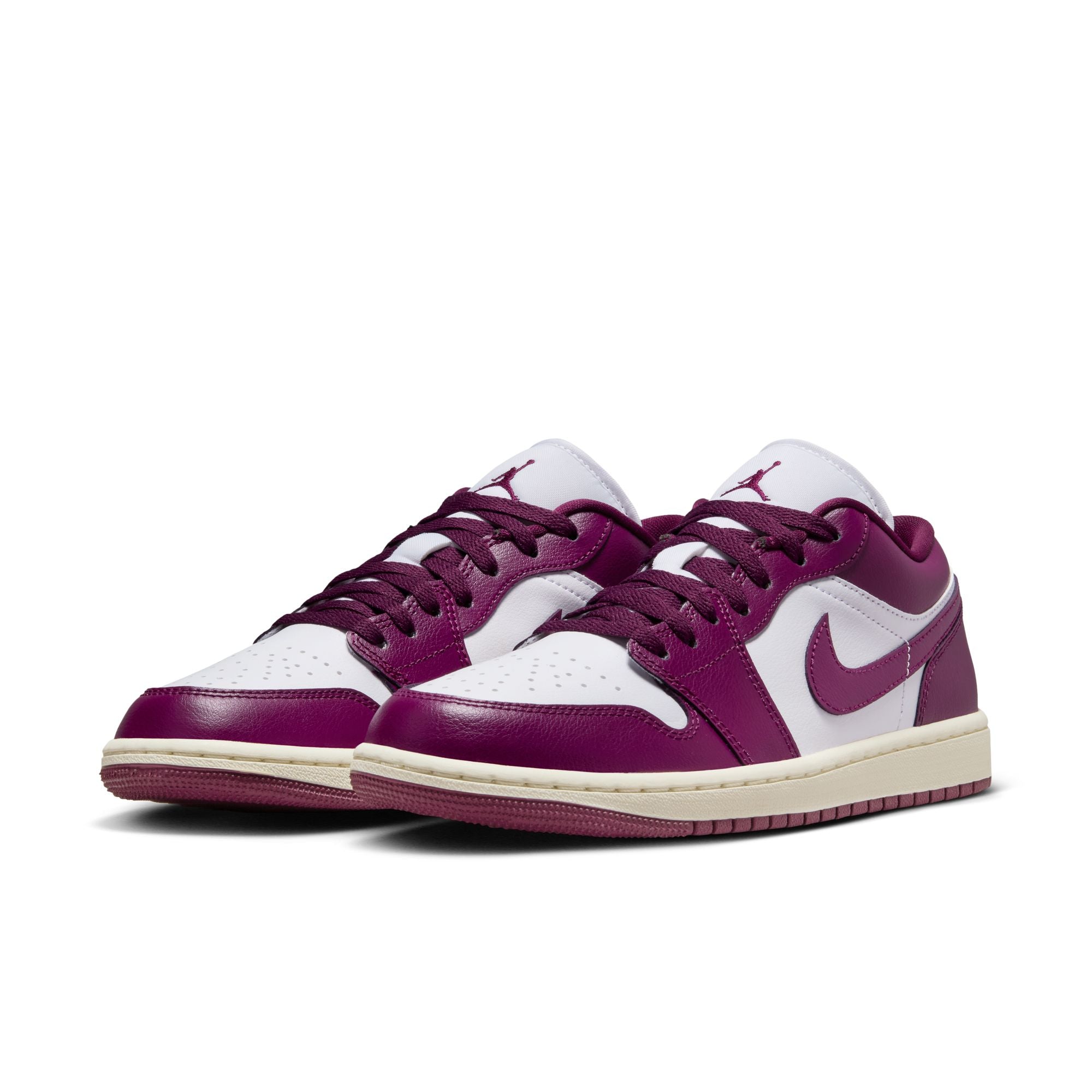 WOMENS AIR JORDAN 1 LOW (WHITE/BORDEAUX/SAIL)