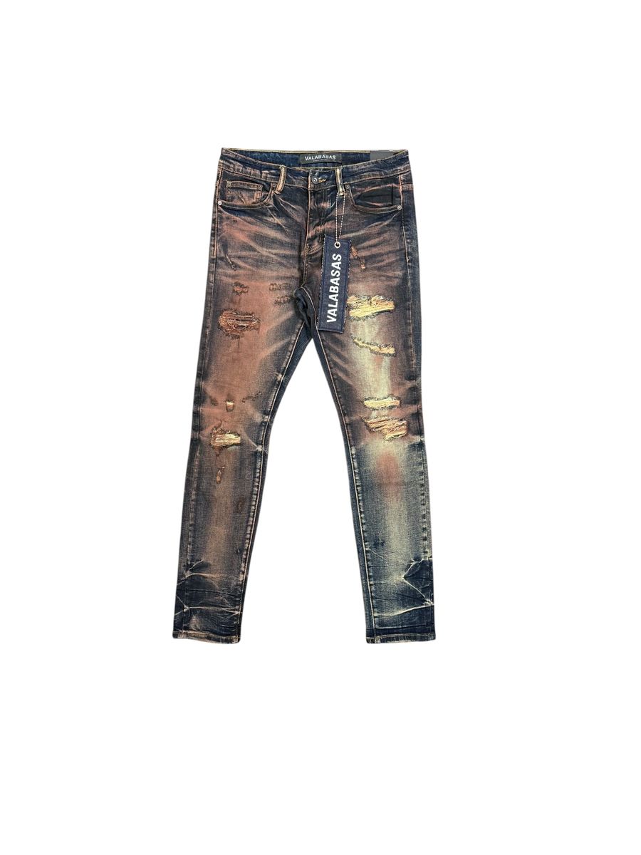 MENS VALABASAS "SUNSET BOULEVARD" SKINNY DENIM (VINTAGE DARK BLUE)