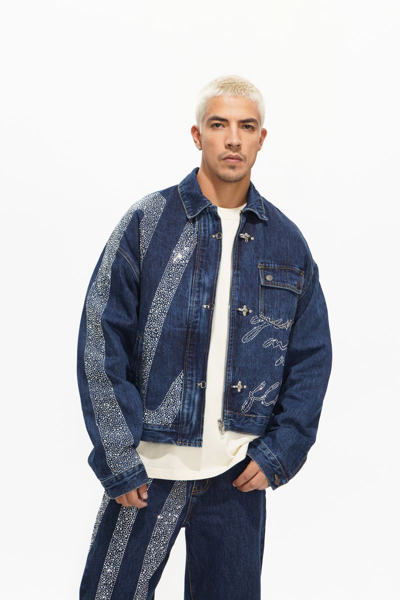 MENS VALABASAS ENCRYPTED DENIM JACKET (DENIM BLUE)