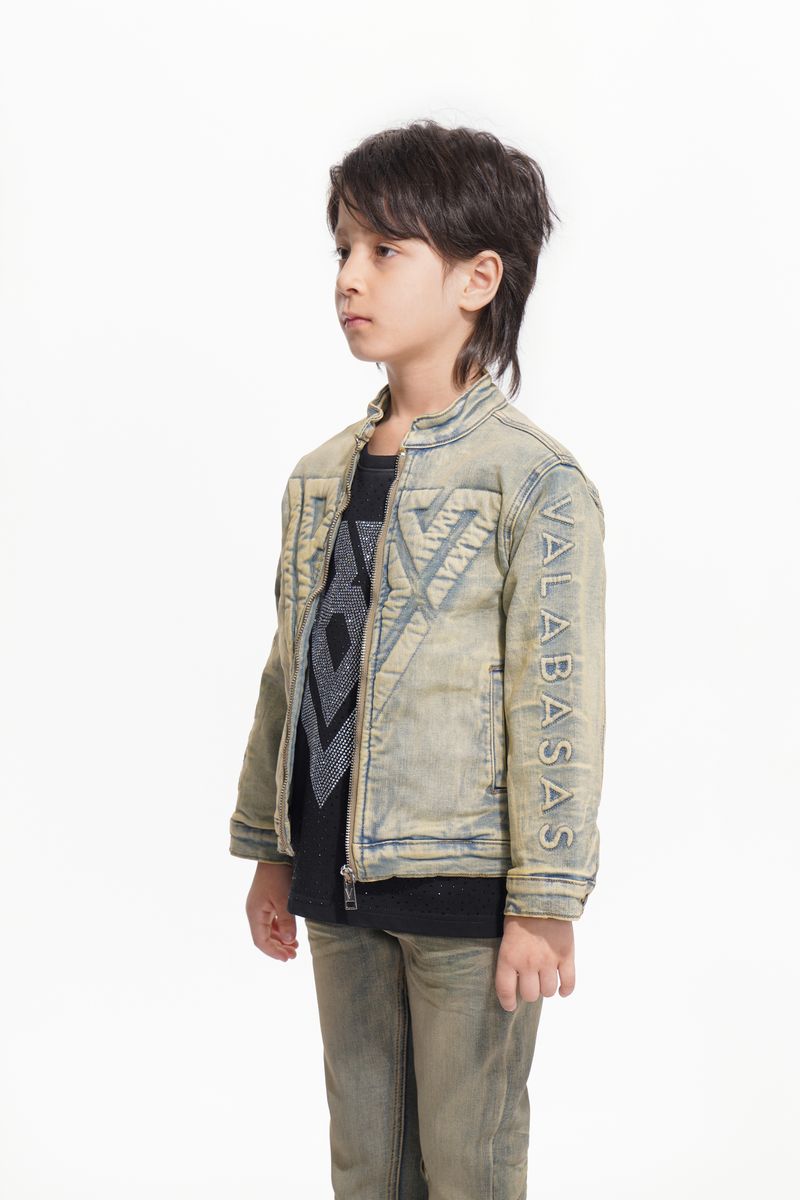 KIDS VALABASAS HARLEY DENIM JACKET (LIGHT VINTAGE BLUE)