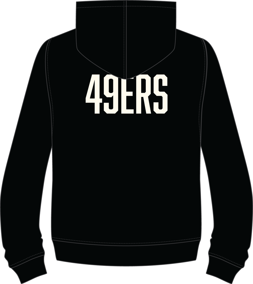 MENS PRO STANDARD SAN FRANCISCO 49ERS  MODERN ORIGINALS M FLC PO HOODIE (BLACK)