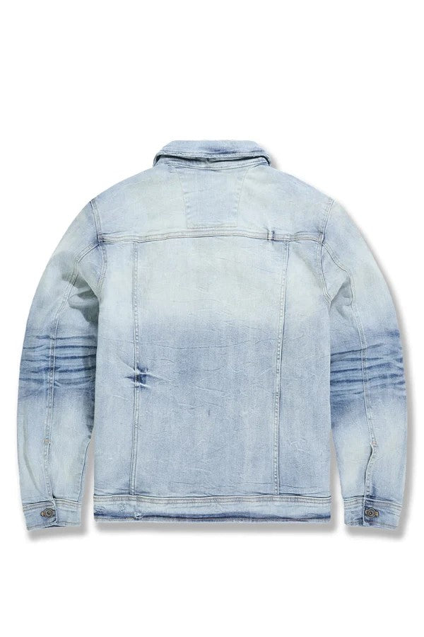 MENS JORDAN CRAIG FOUNDRY DENIM TRUCKER JACKET (ICED LAGER)