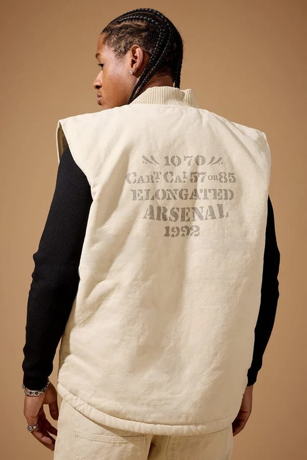 MENS JORDAN CRAIG LOCAL DEALER DUCK CANVAS VEST (NATURAL)