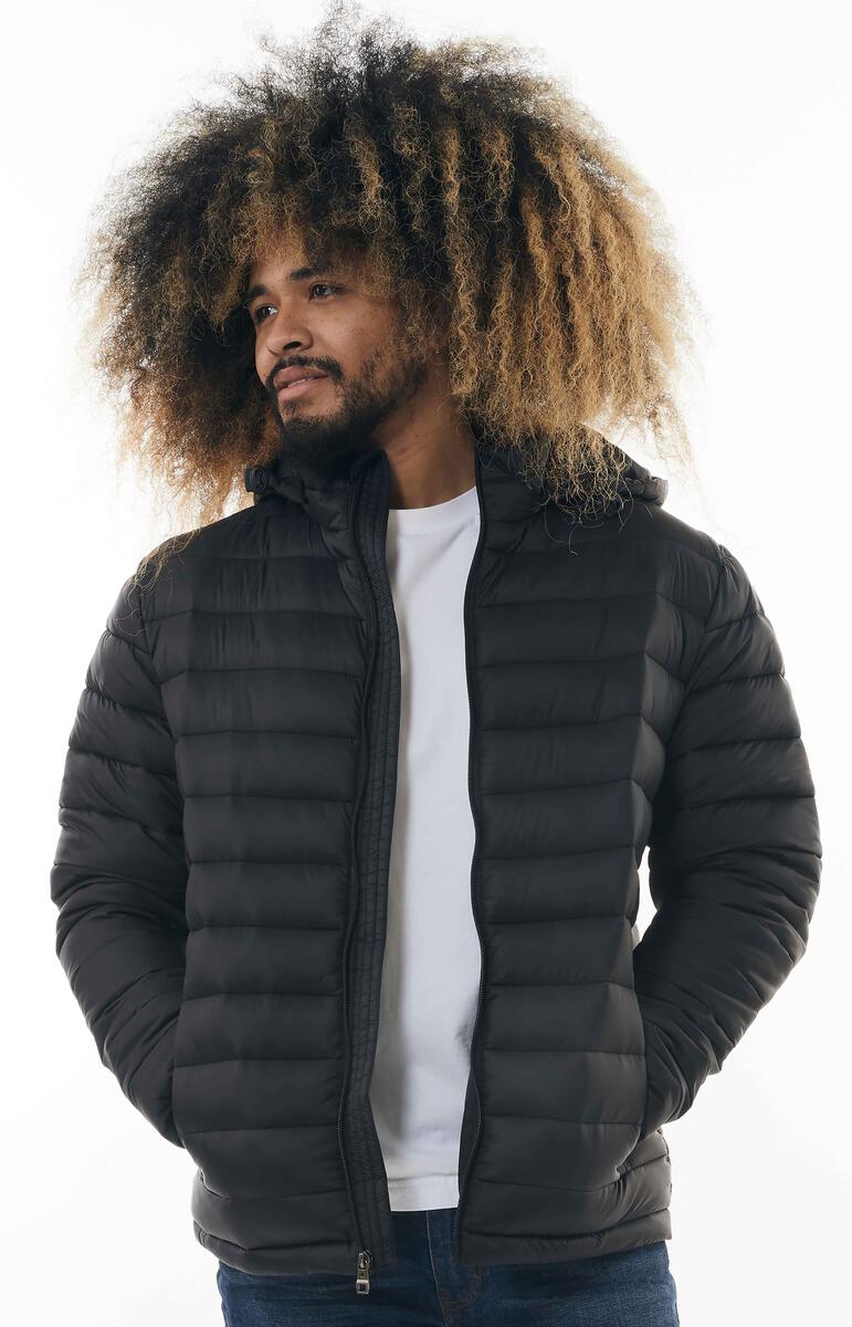 MENS M. SOCIETY DETACHABLE HOODED BUBBLE JACKET (BLACK)