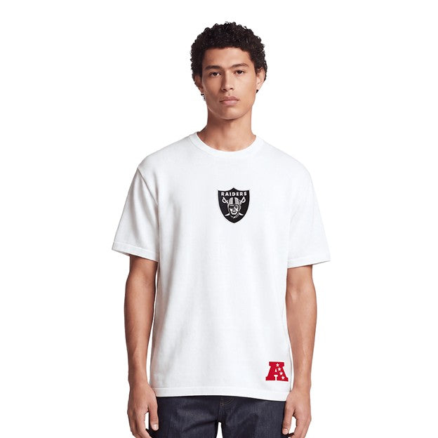 MENS PRO STANDARD LAS VEGAS RAIDERS WINGSPAN M CJ DROP SHOULDER T-SHIRT (WHITE)