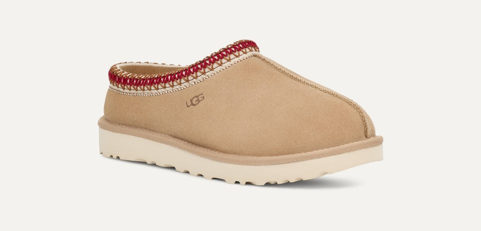 WOMENS UGG TASMAN SLIPPER (SAND/DARK CHERRY)