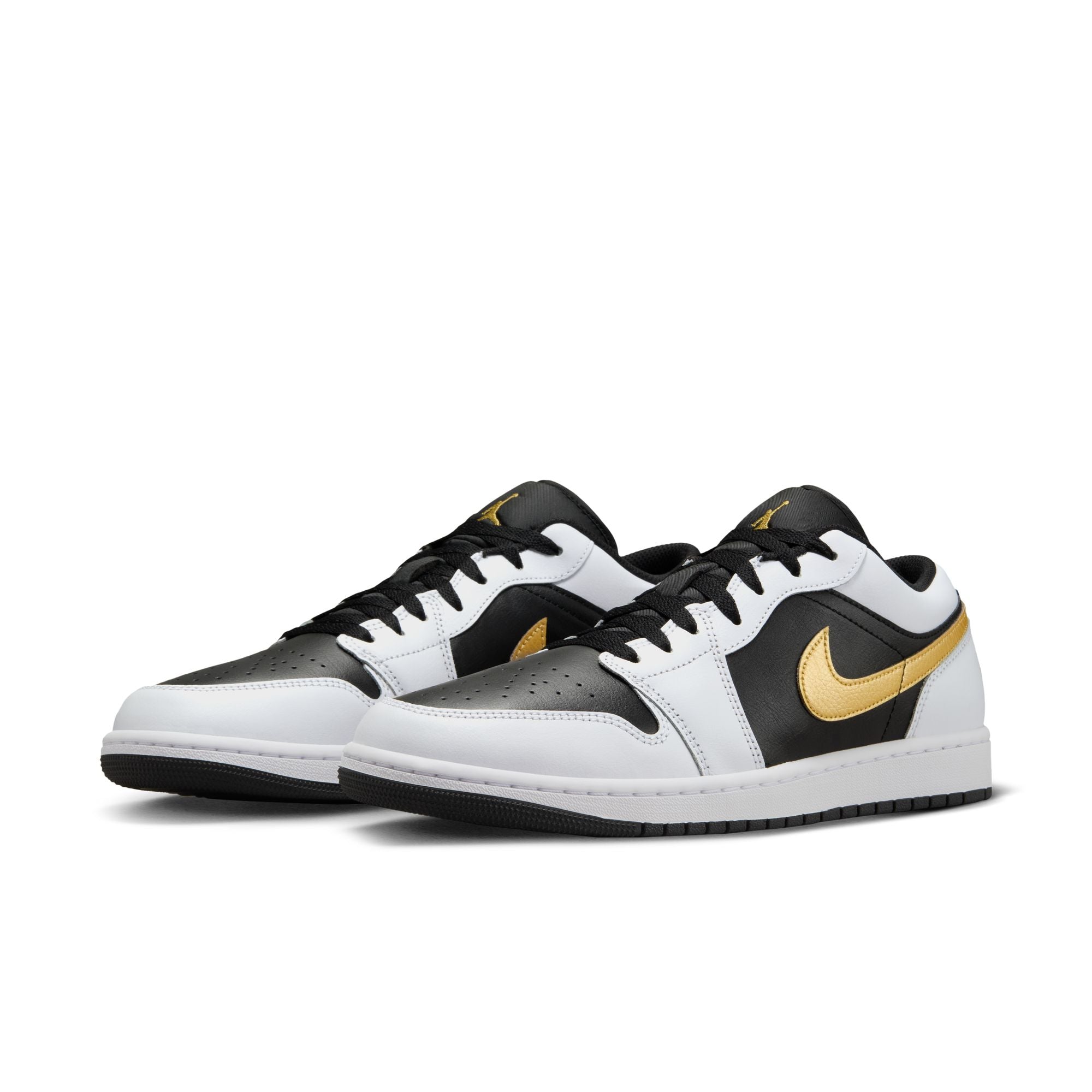 MENS AIR JORDAN 1 LOW (WHITE/METALLIC GOLD/BLACK)