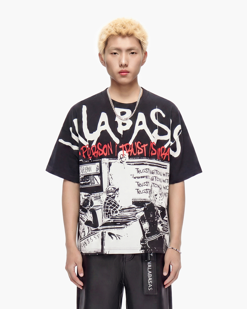 MENS VALABASAS GRANNY T-SHIRT (BLACK)