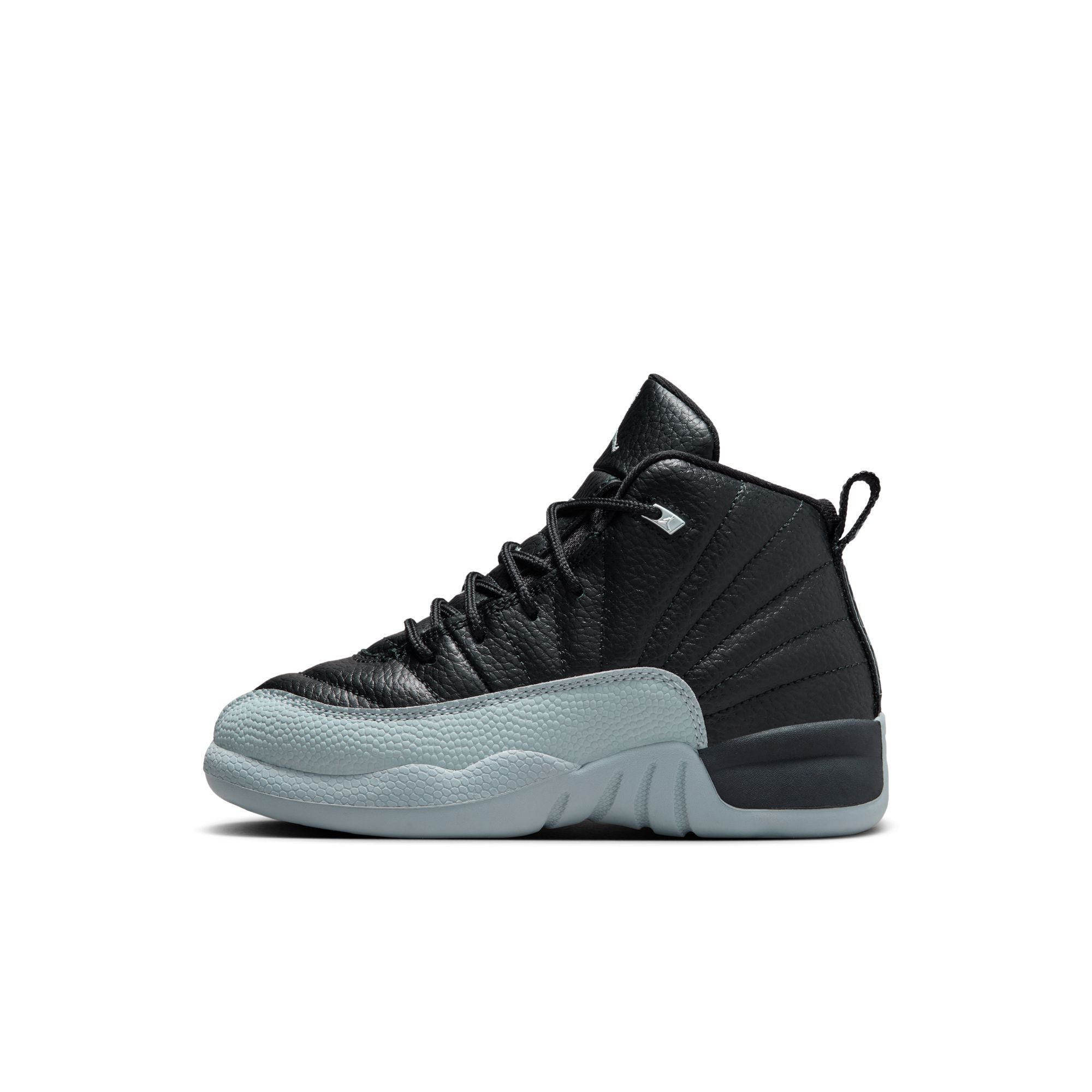 KID'S AIR JORDAN 12 RETRO PS (BLACK/WOLF GREY)