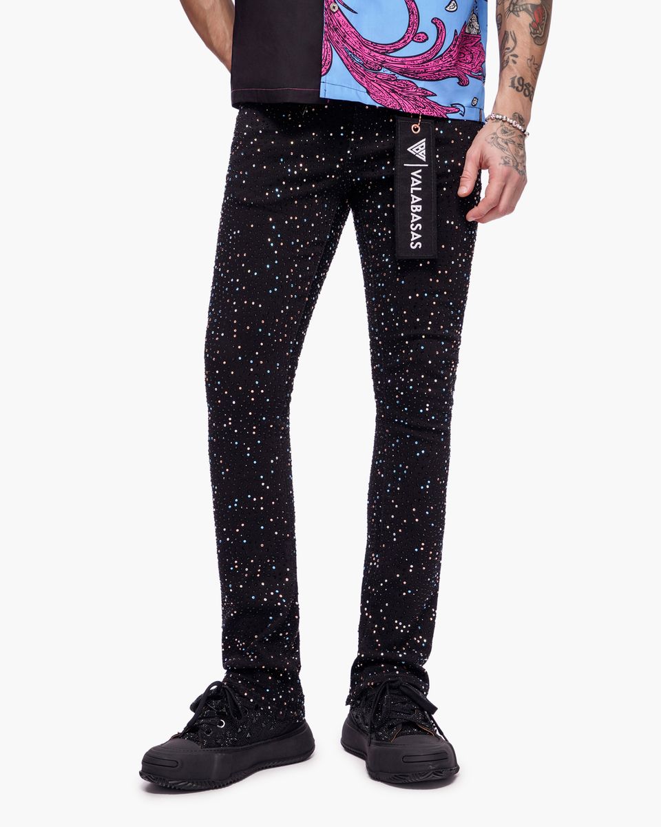 MENS VALABASAS PROVIDE STACKED JEAN (JET BLACK)