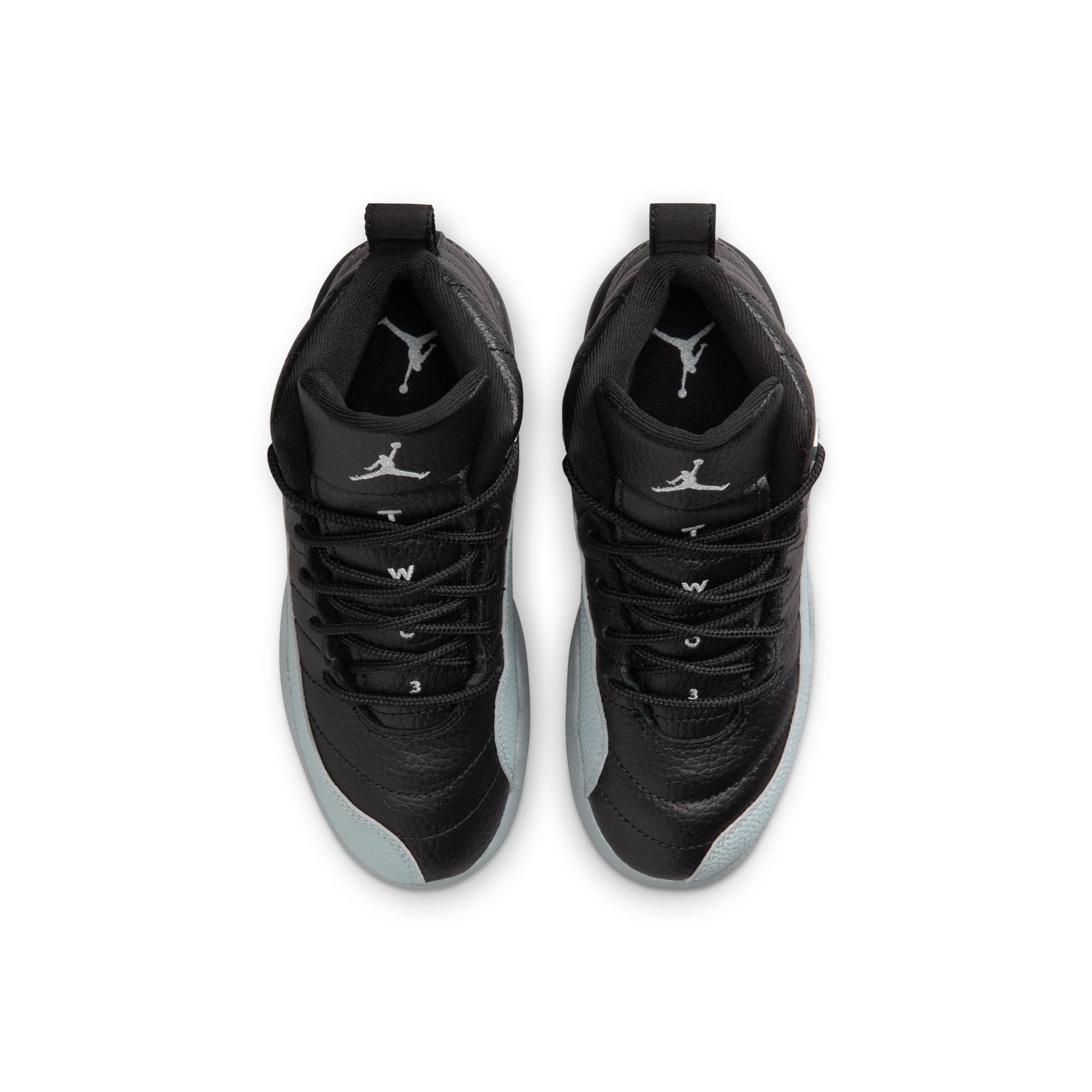 KID'S AIR JORDAN 12 RETRO PS (BLACK/WOLF GREY)