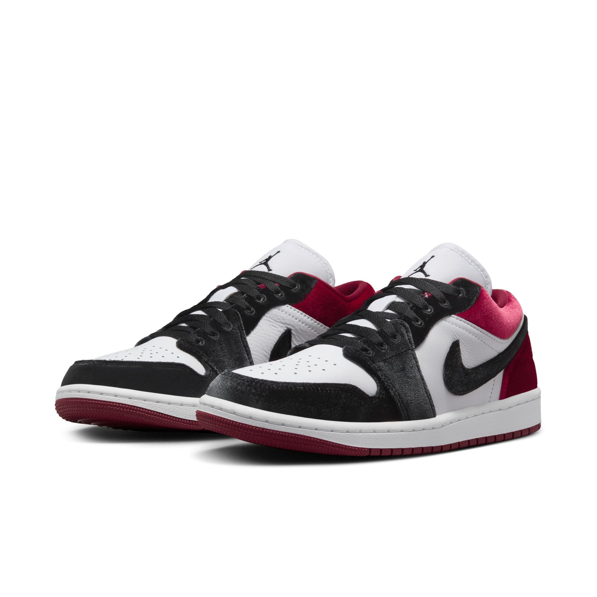 WOMENS AIR JORDAN 1 LOW SE (VELVET BLACK/GYM RED)