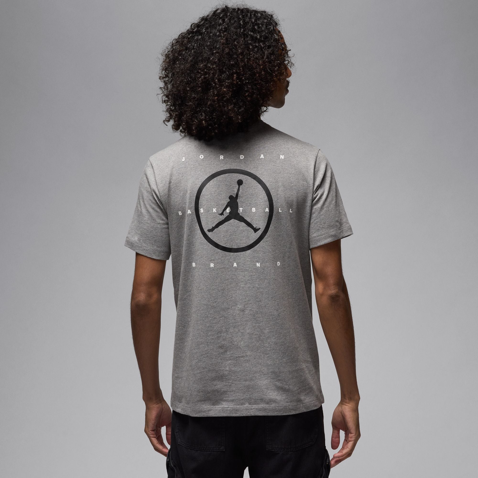 MENS JORDAN FLIGHT ESSENTIAL JM T-SHIRT (CARBON HEATHER/WHITE/BLACK)