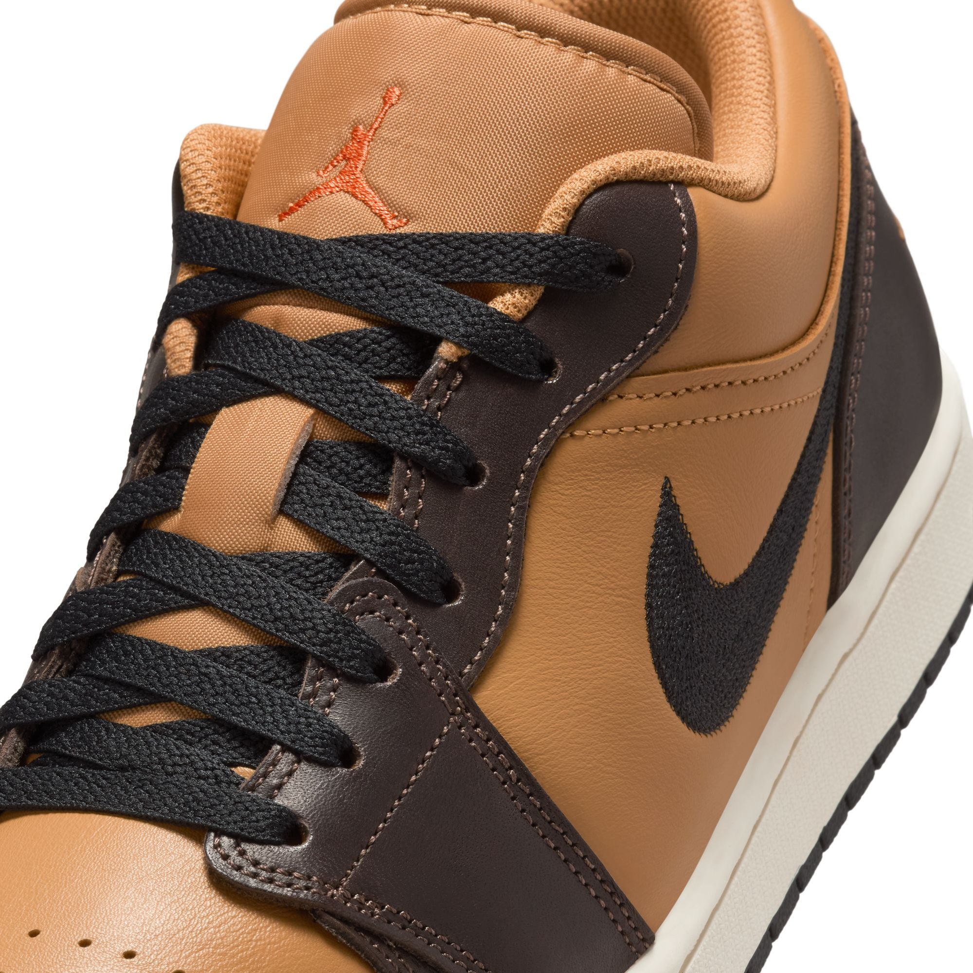 MENS AIR JORDAN 1 LOW SE (FLAX/BLACK/BAROQUE BROWN)