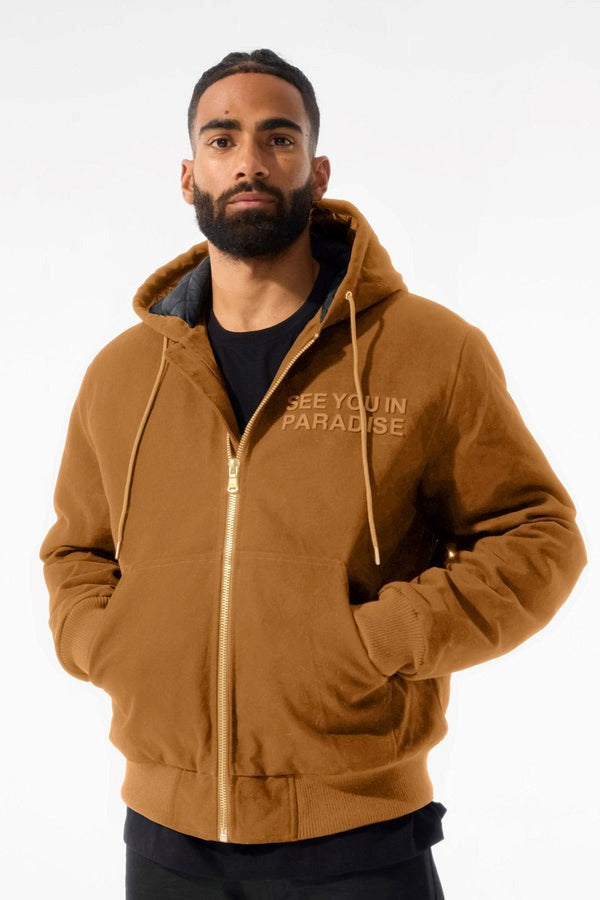 MENS JORDAN CRAIG SEE YOU IN PARADISE HOODED WORK JACKET (WHEAT)