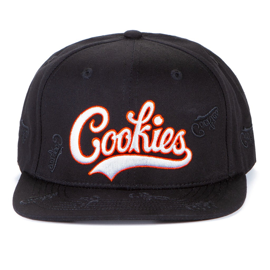 MENS COOKIES BASES LOADED EMBROIDERED SNAPBACK WITH APPLIQUE (BLACK)