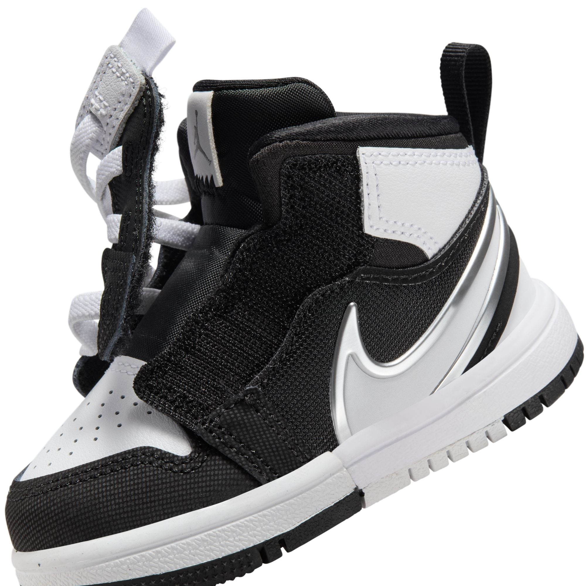 KIDS JORDAN 1 MID RM EASYON TD (BLACK/WHITE)