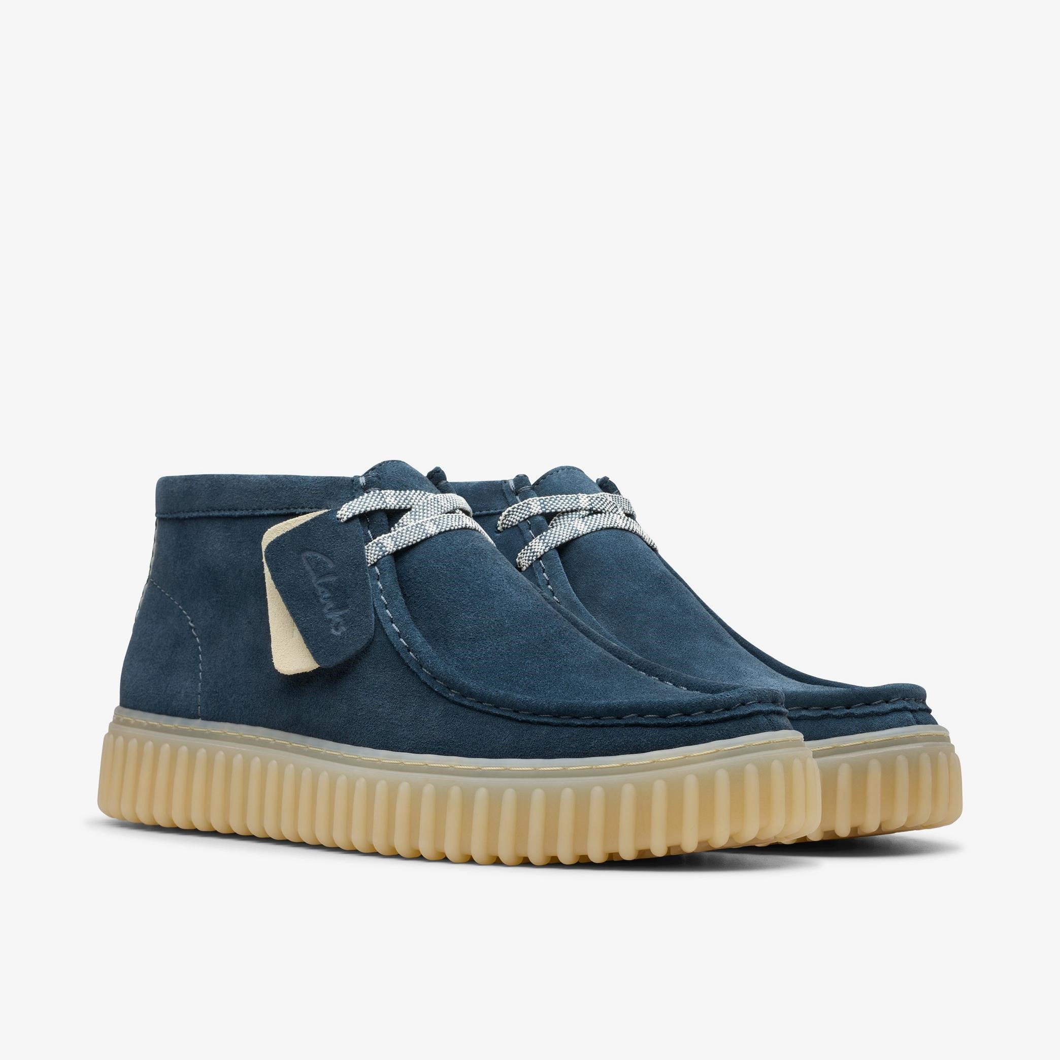 MENS CLARKS TORHILL HI (BLUE SUEDE)