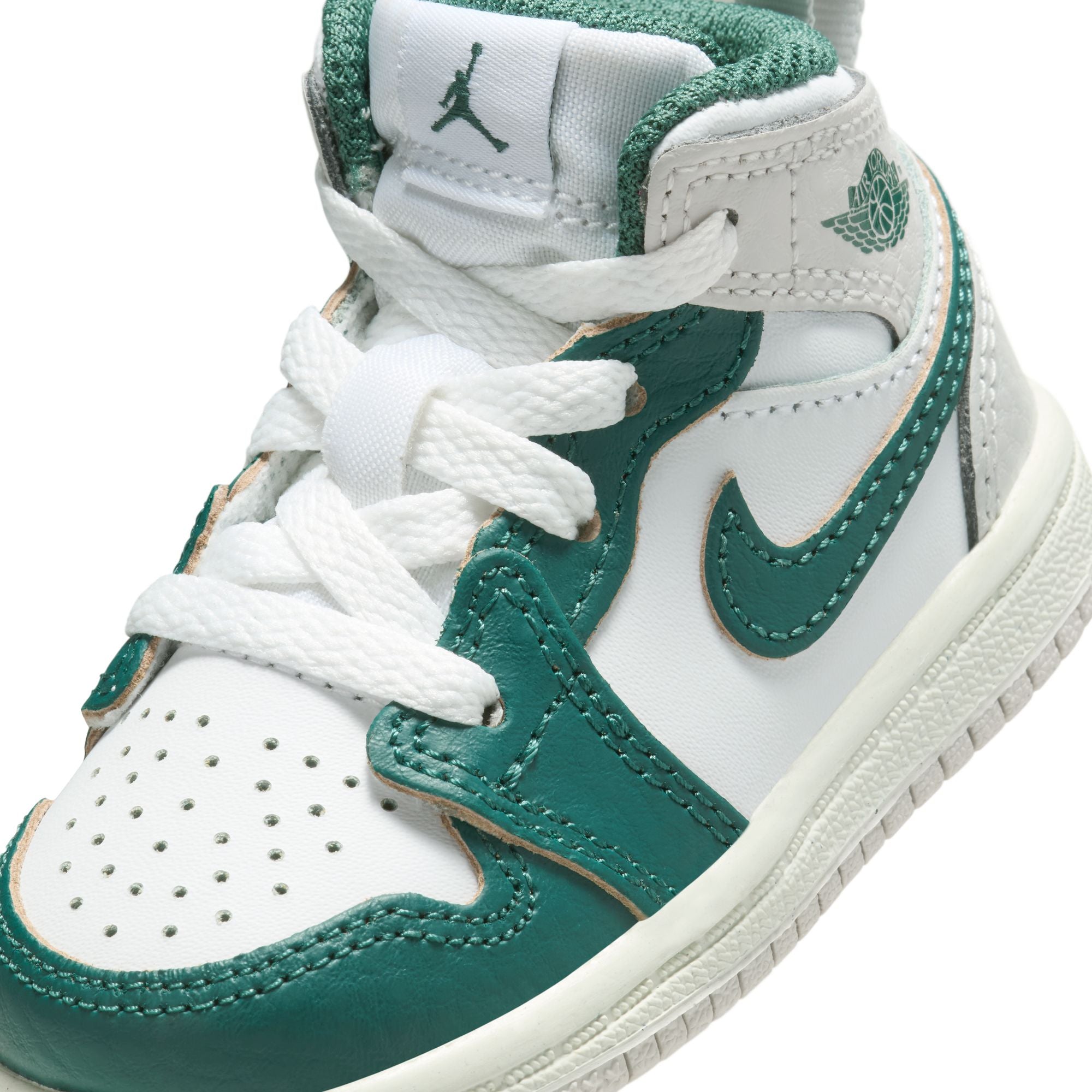 KIDS JORDAN 1 MID SE TD (WHITE/OXIDIZED GREEN/SAIL)