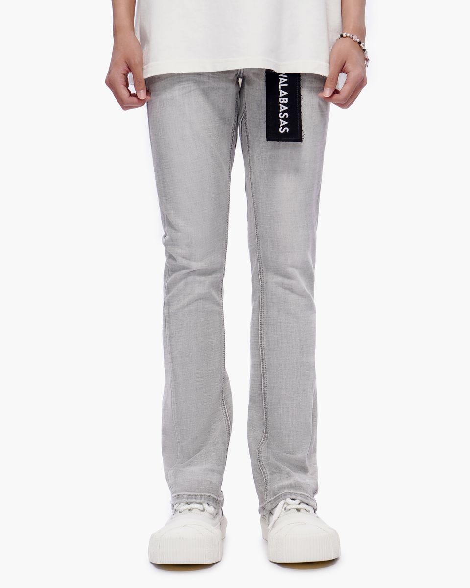 MENS VALABASAS "MR.STACKED" JEAN (SNOW GREY)