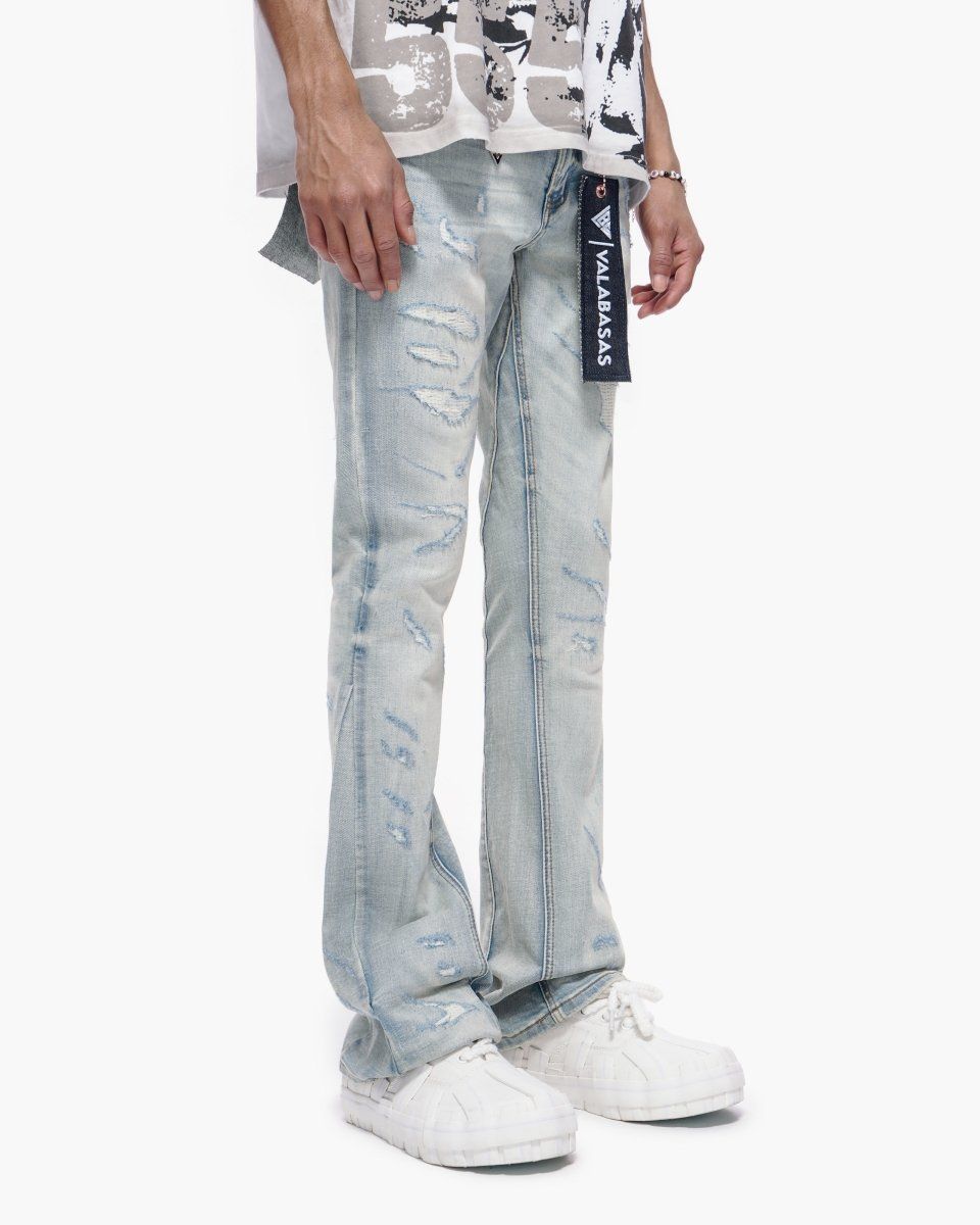 MENS VALABASAS FUGITIVE STACKED JEAN (LIGHT VINTAGE)