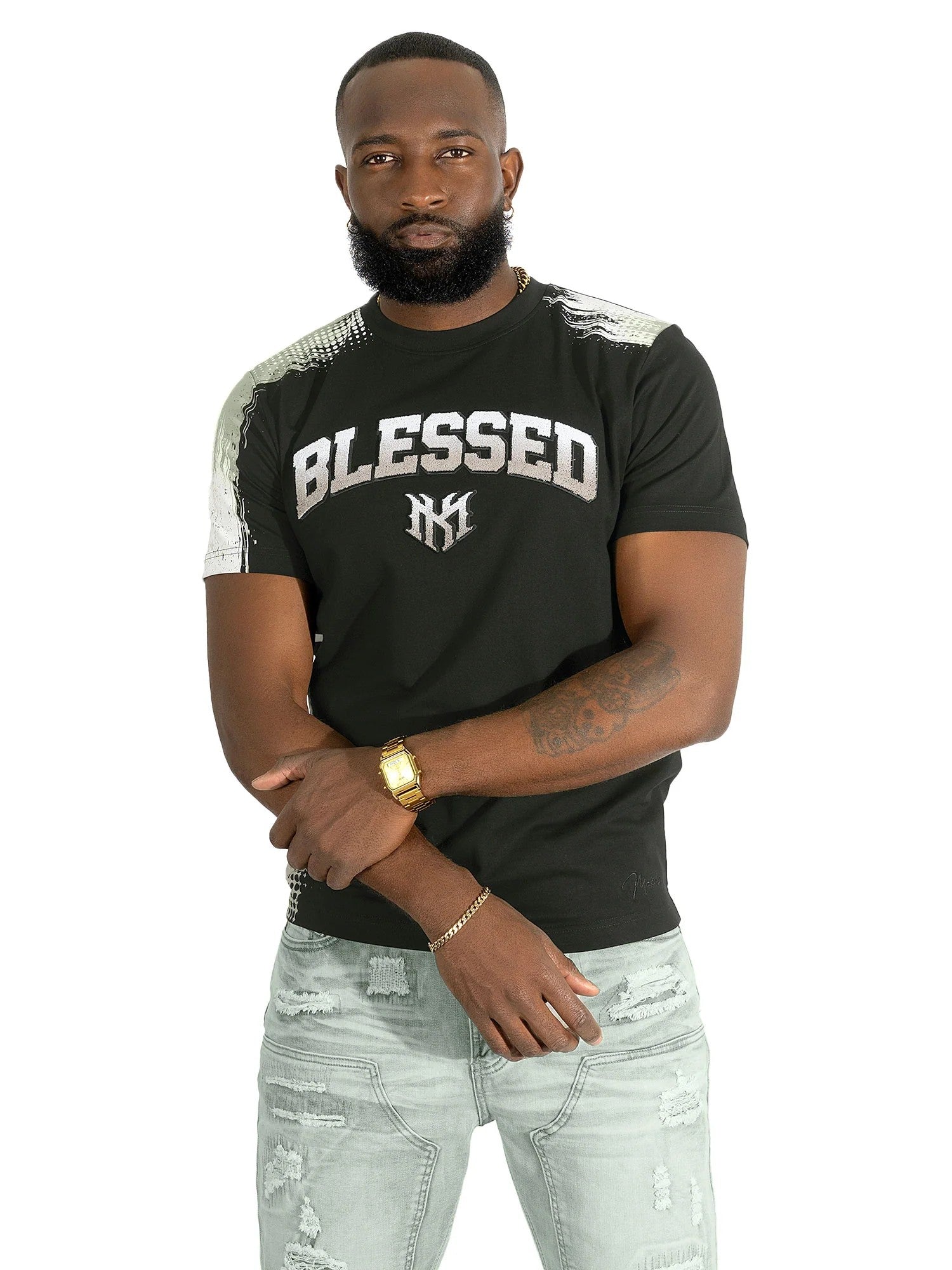 MENS MAKOBI BENDITO BLESSED SHIRT (BLACK)