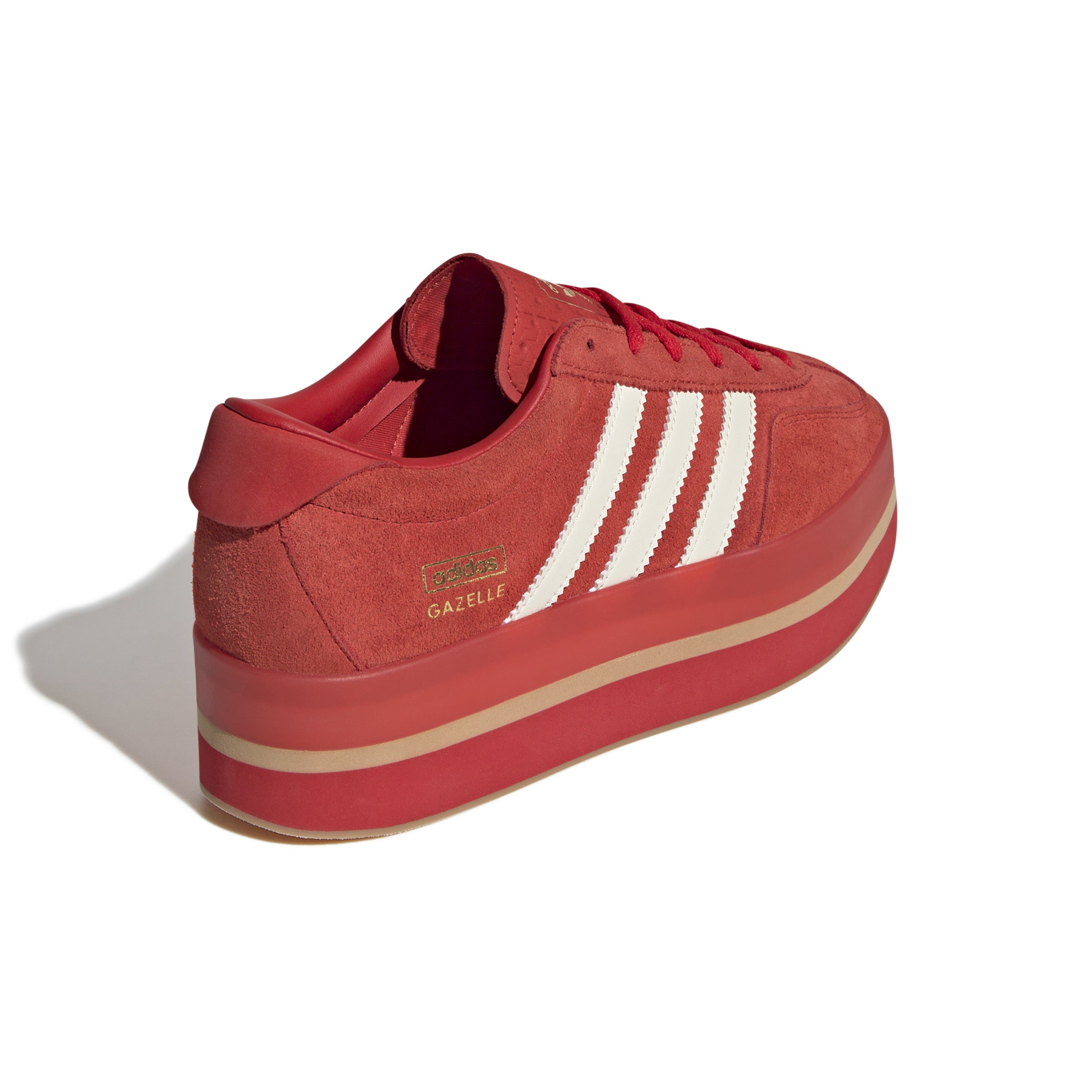 WOMENS ADIDAS GAZELLE STACK (Red / Cream White / Gold Metallic)