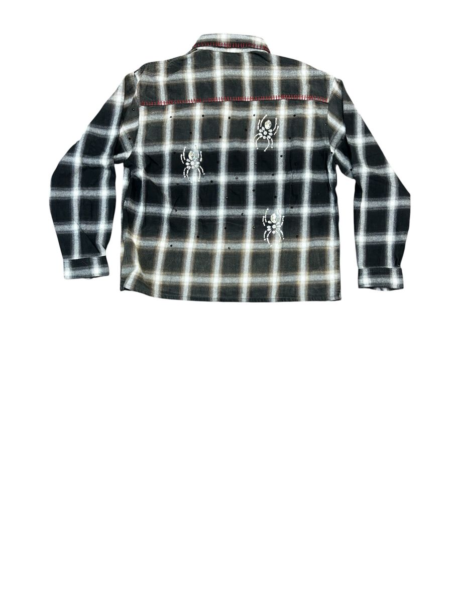 MENS VALABASAS BLACK WIDOW LS BUTTON DOWN (BLACK/WHITE)