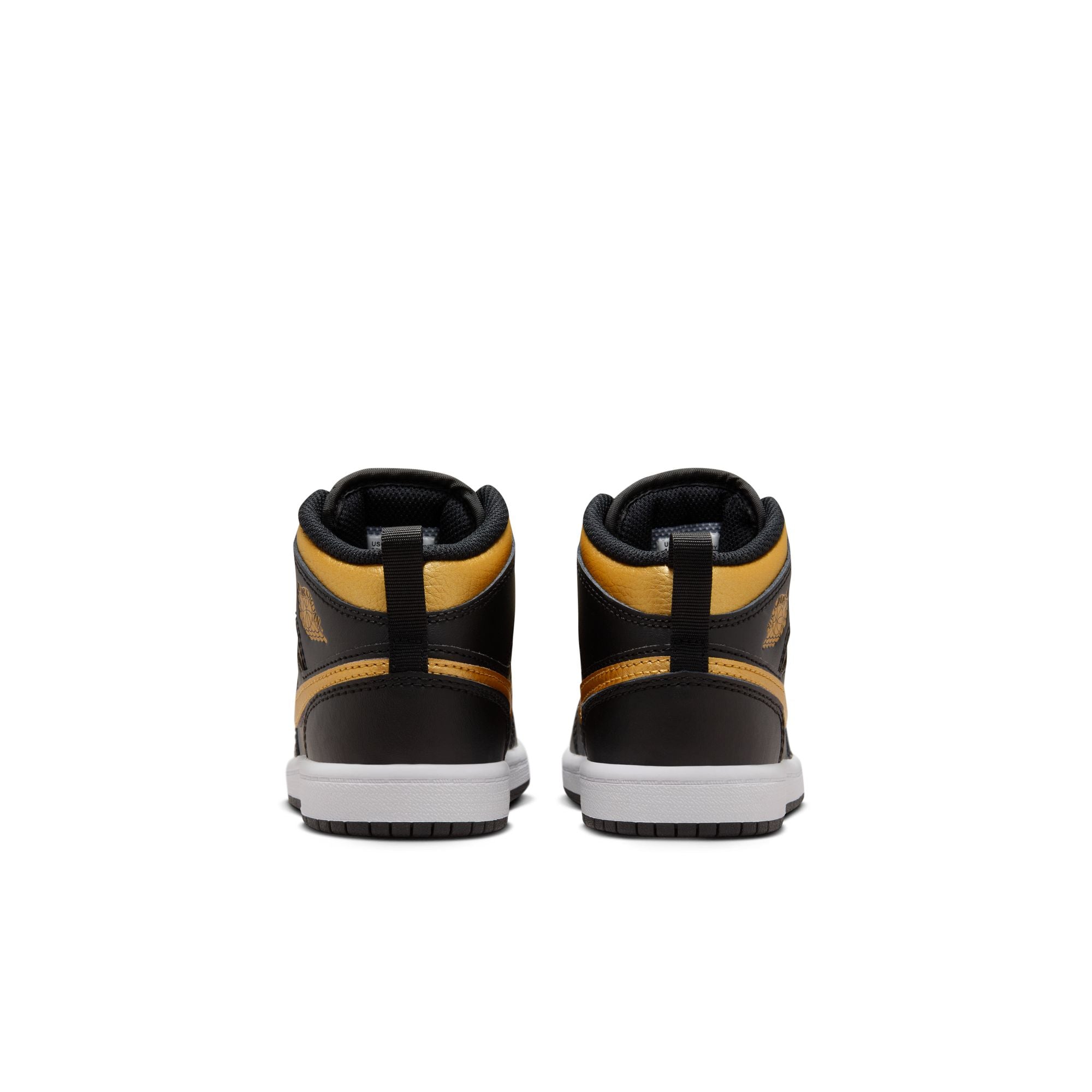 KIDS JORDAN 1 MID PS (BLACK/METALLIC GOLD/WHITE)